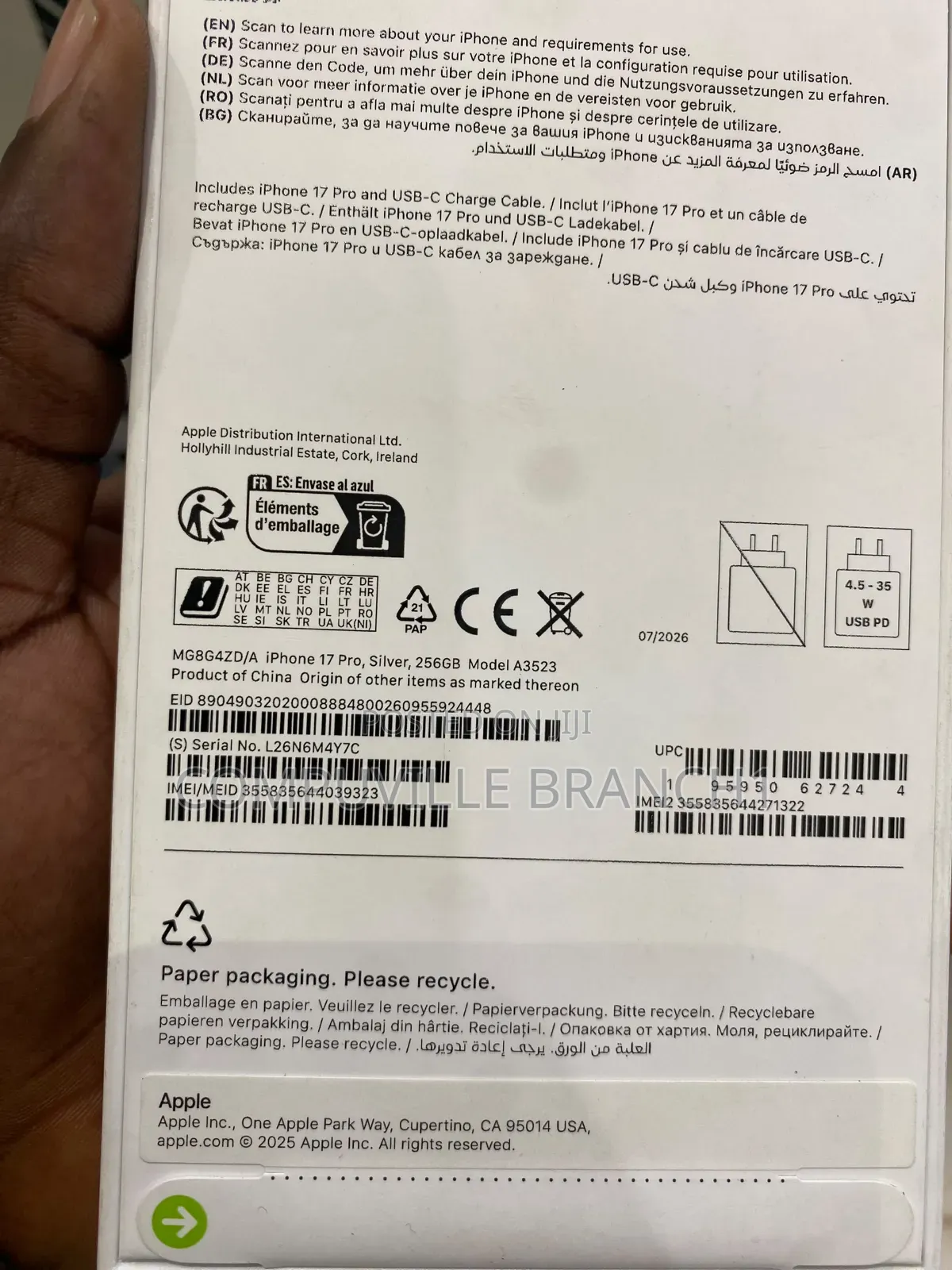 New Apple iPhone 17 Pro 256 GB Silver