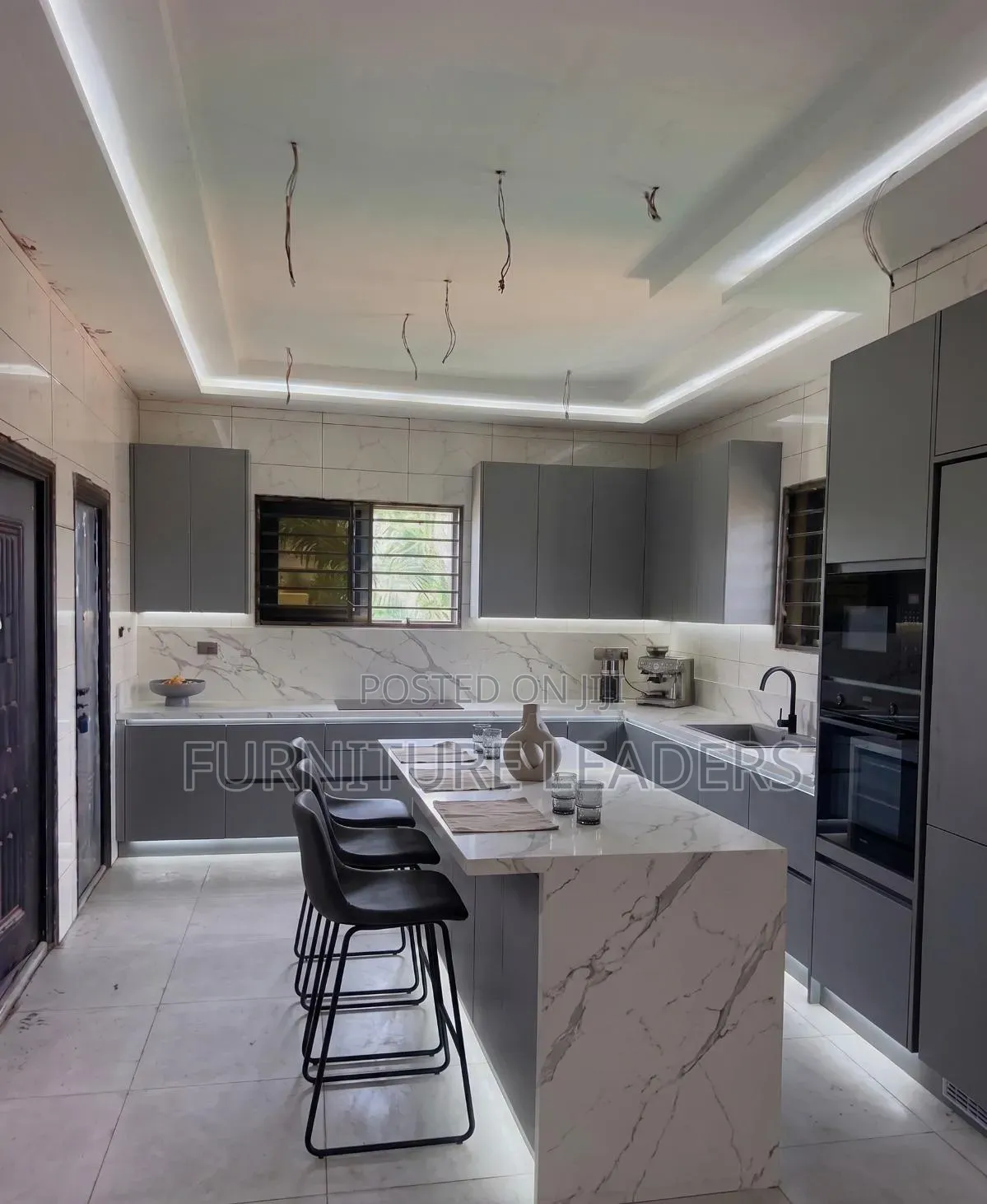 Elegant Kitchen Cabinet With Island