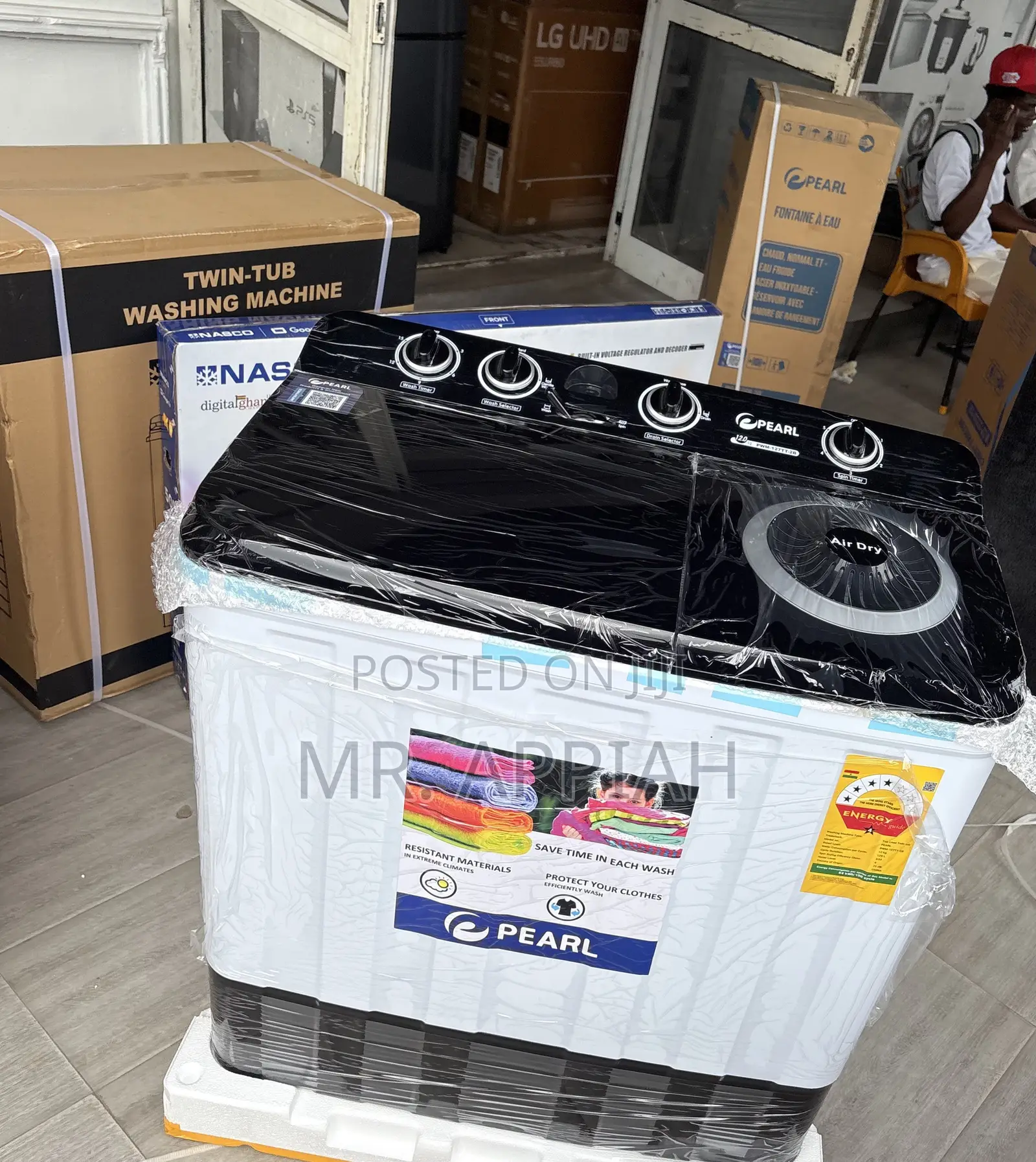 Premium 12kg Twin Tub Washing Machine(White/Black)