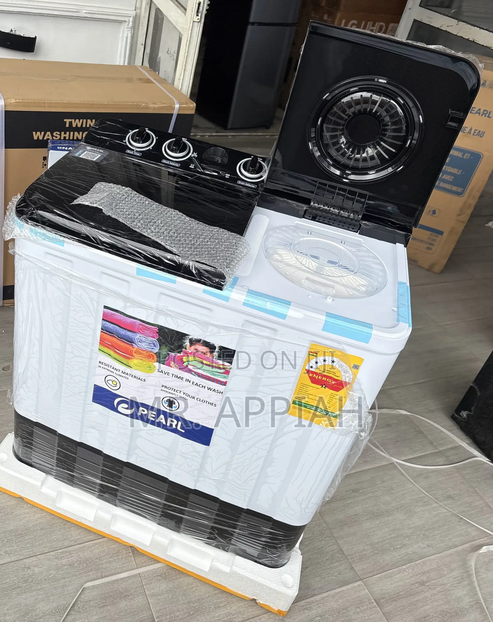 Premium 12kg Twin Tub Washing Machine(White/Black)
