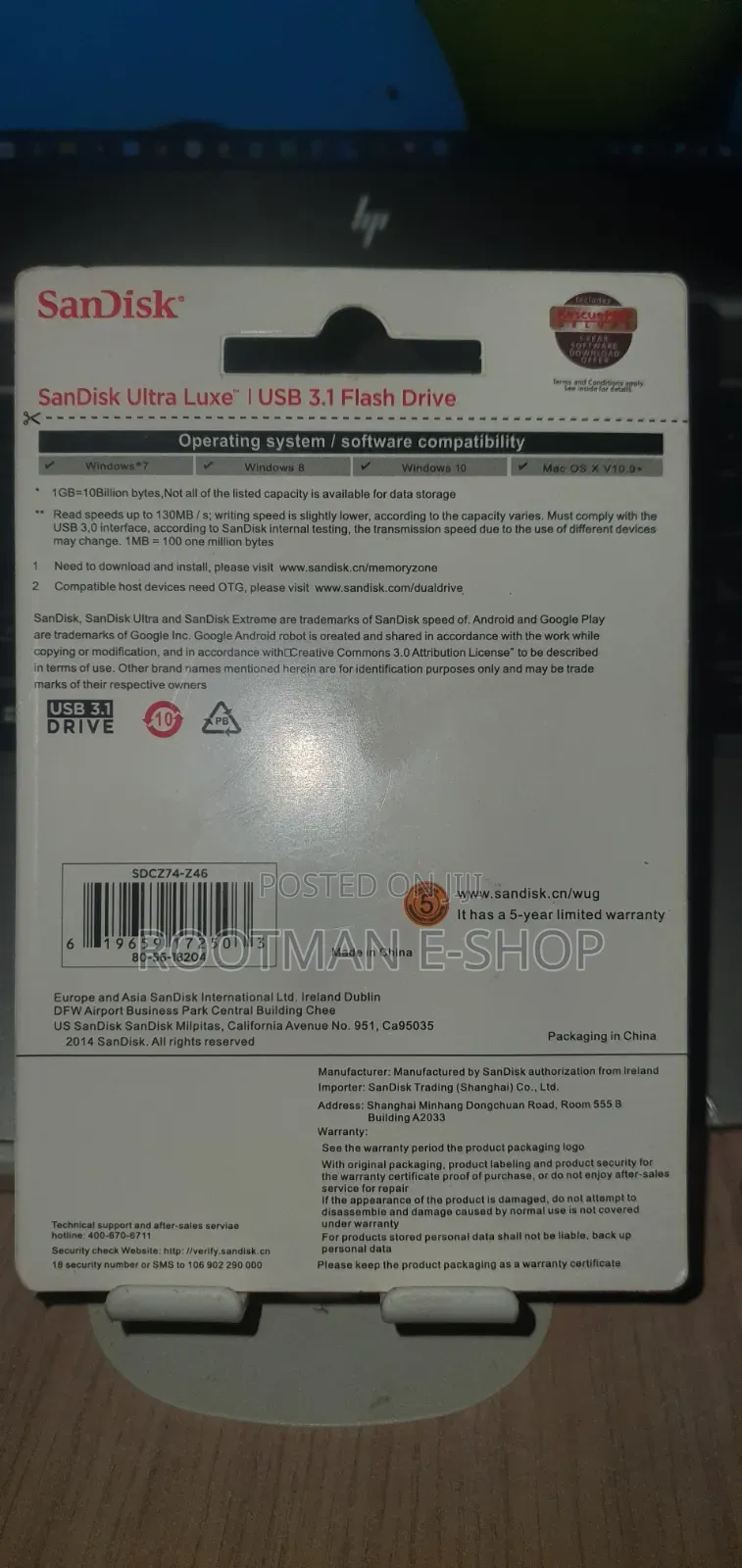 128Gig Sandisk Pendrive USB 3.1