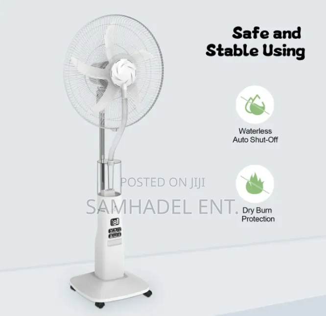 18"Solar/Electric Rechargeable Mist Fan