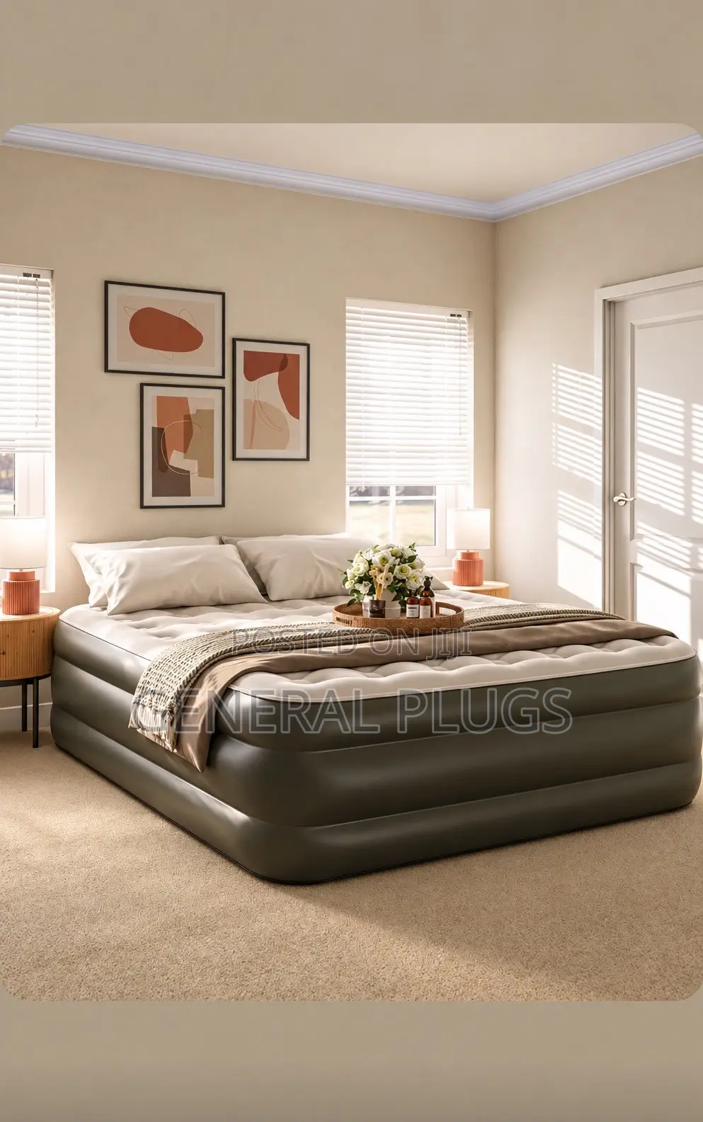 Heavy Duty Luxury Inflatable Inbuilt Pump Double Air Mattress