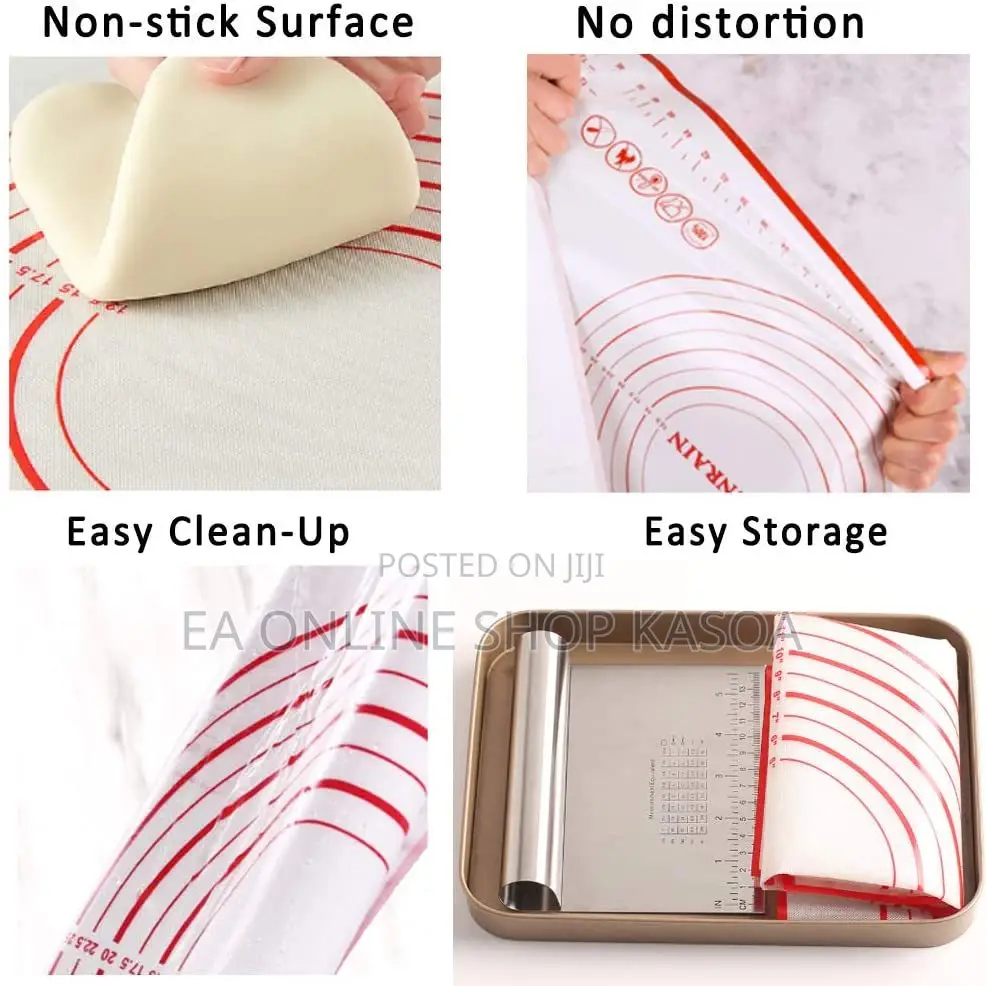 Reusable Silicone Heat Resistant Kneading Rolling Dough Mat 40x30cm