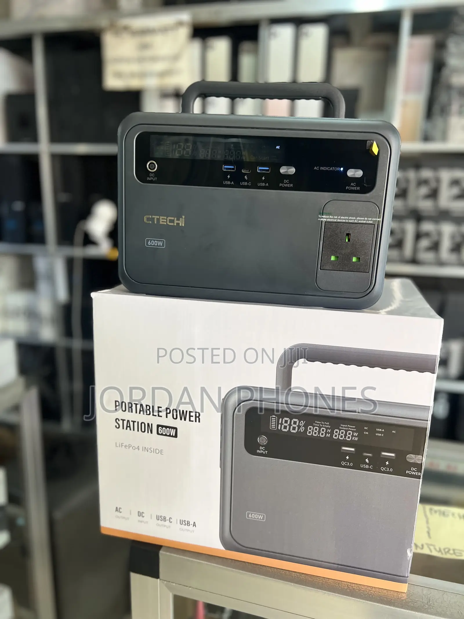 CTECHI 600W Portable Power Station | LiFePO4 Battery