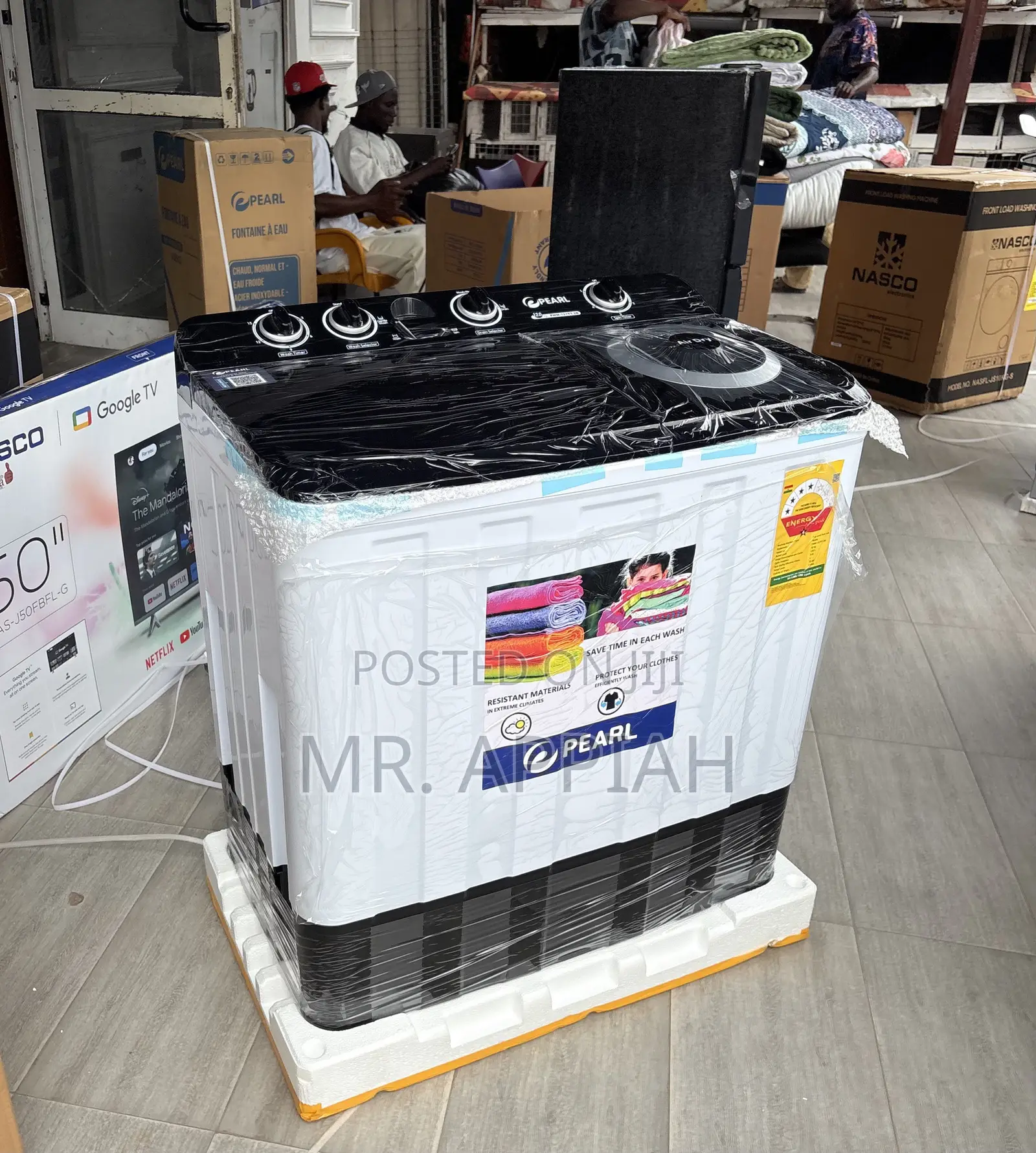 Efficient Pearl 12kg Semi-Automatic Washing Machine.