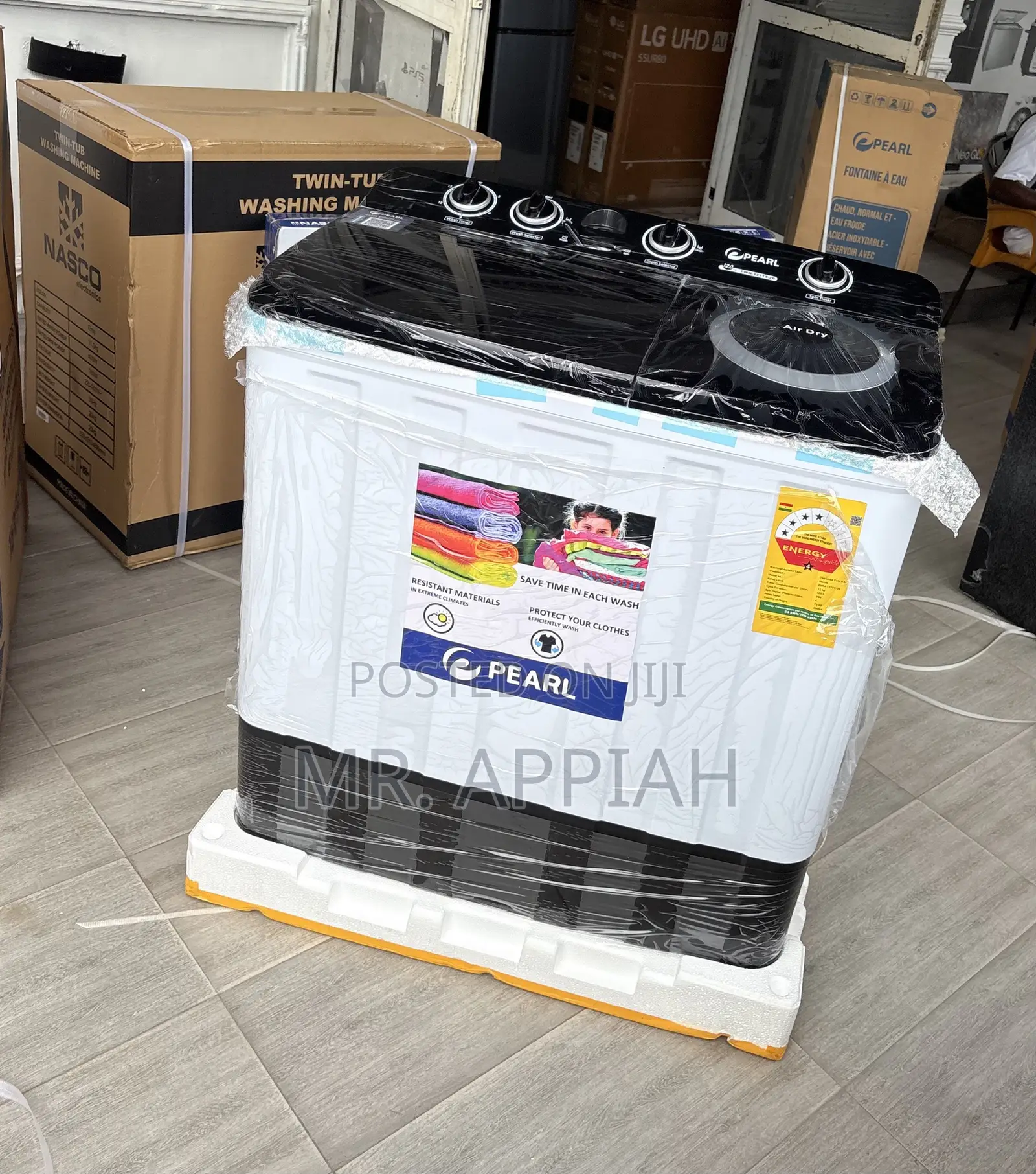 Efficient Pearl 12kg Semi-Automatic Washing Machine.