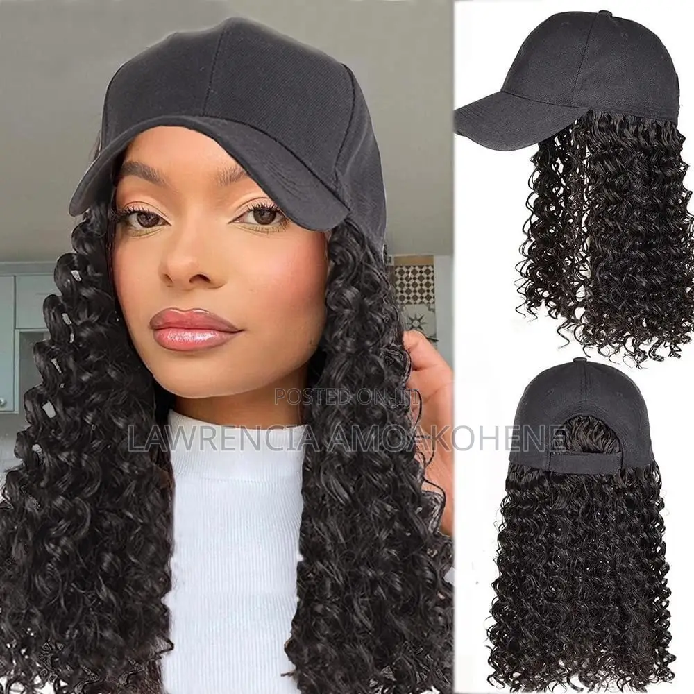 Base Ball Cap With Curly Hair