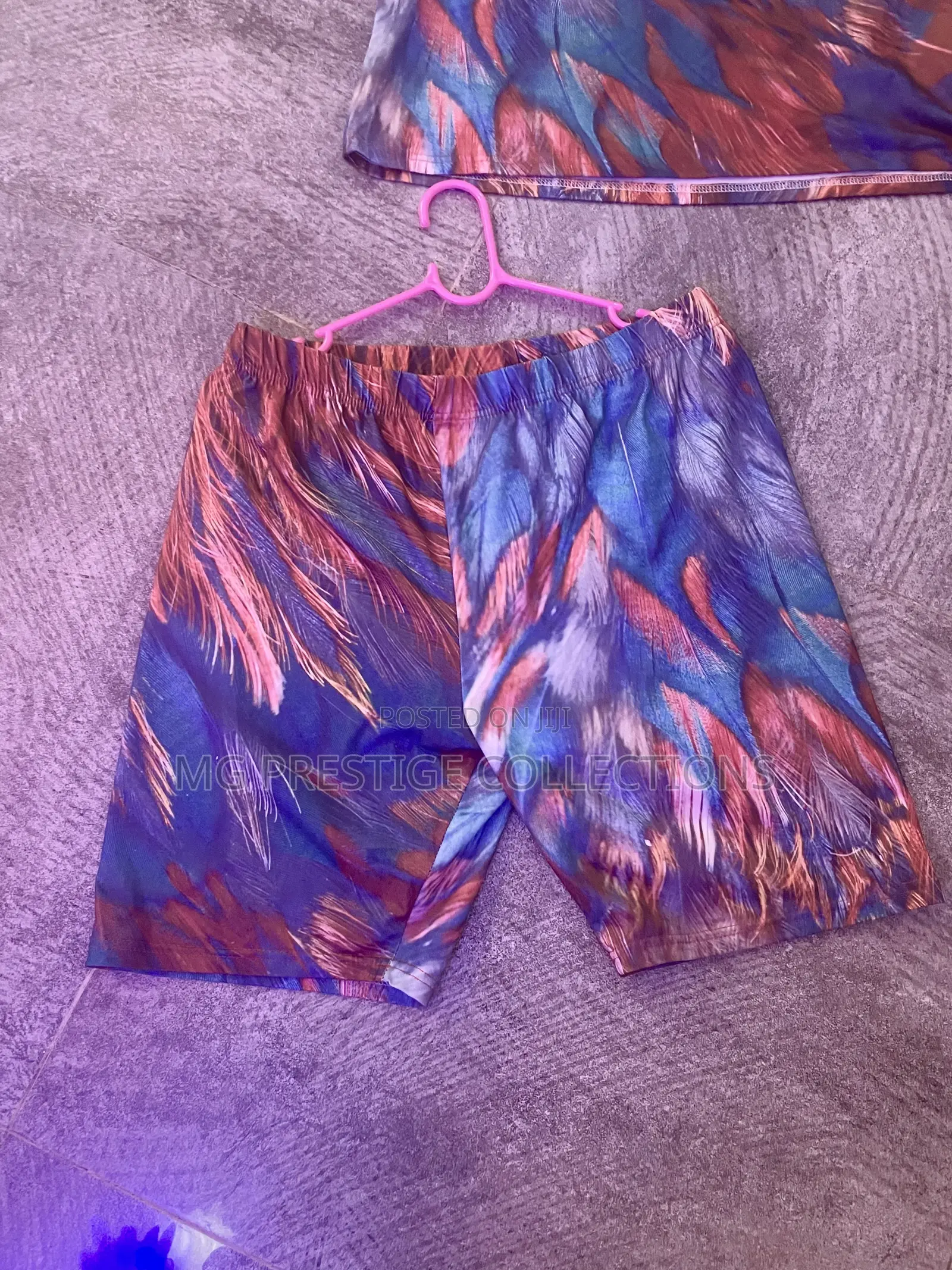 Ladies Printed T-Shirt and Biker Shorts Two Piece Set