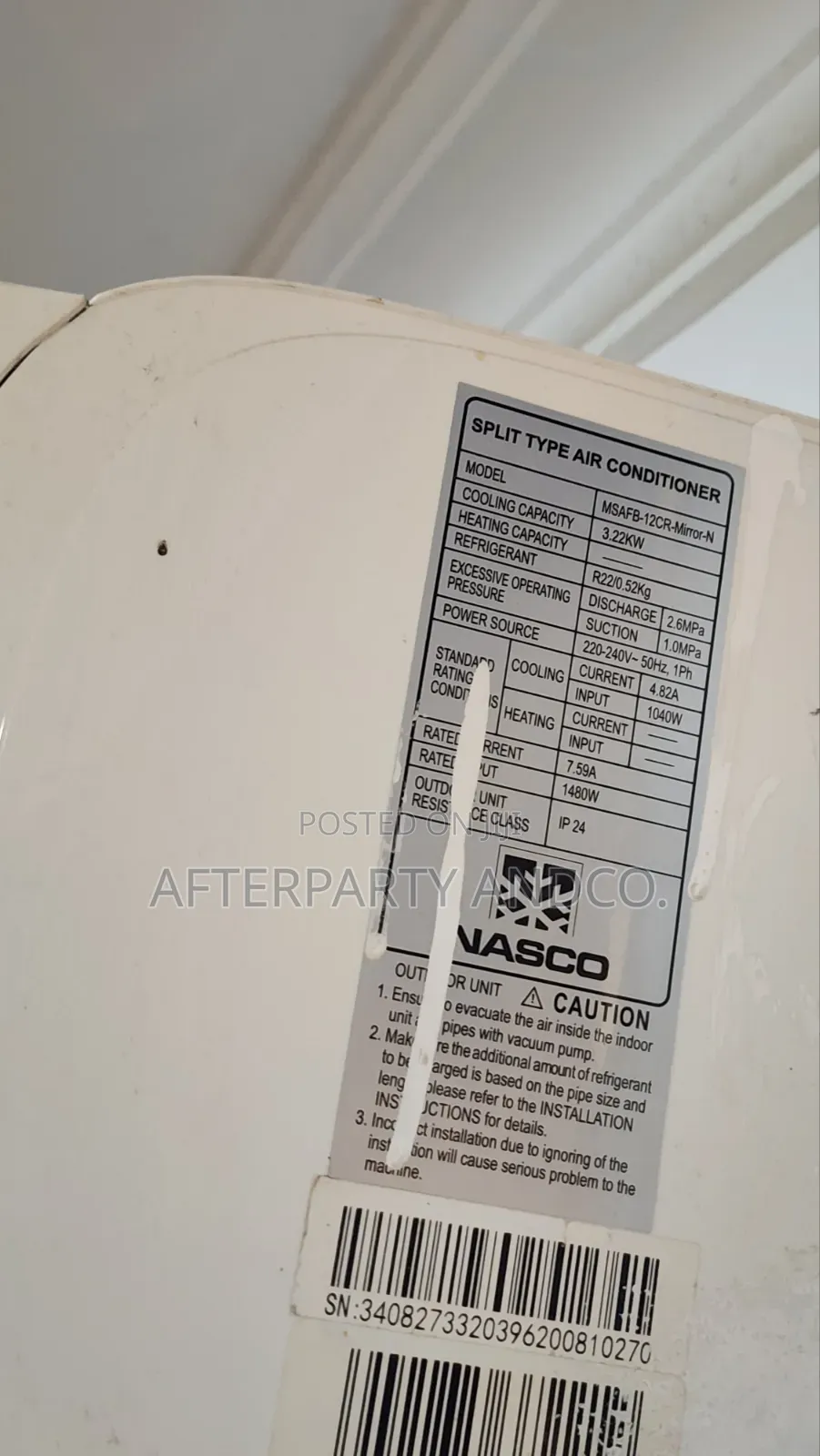 1.0hp NASCO Air Conditioner