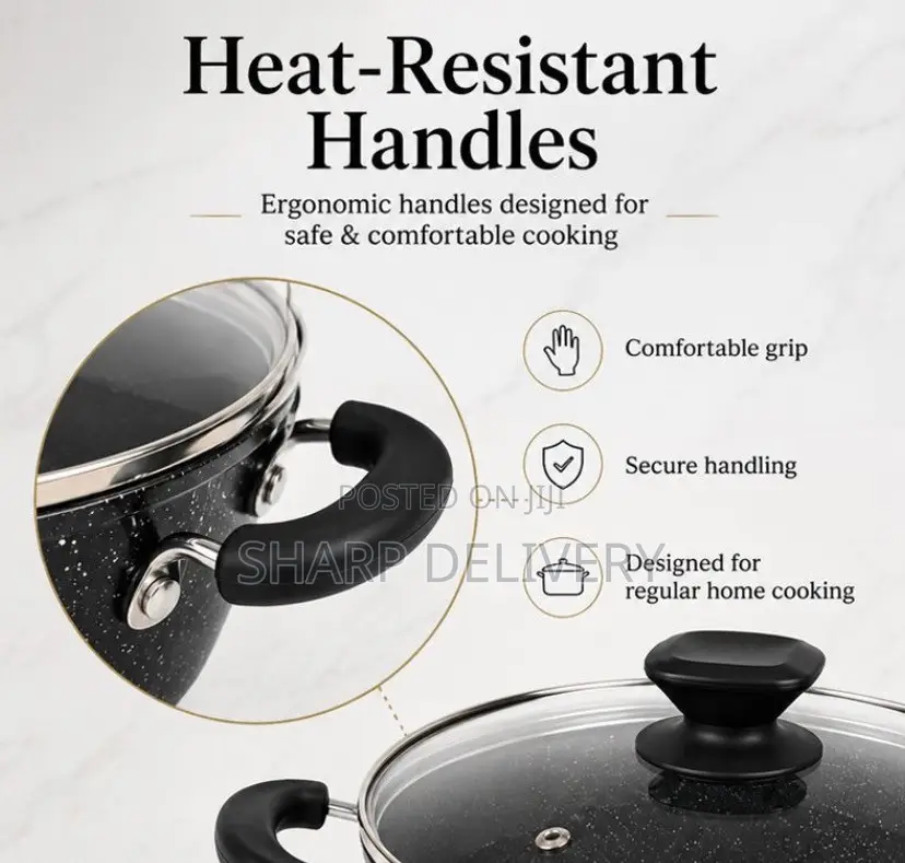 20/22/24/26/28cm Non-Stick Marble-Coated Cookware Set With 5 Ca