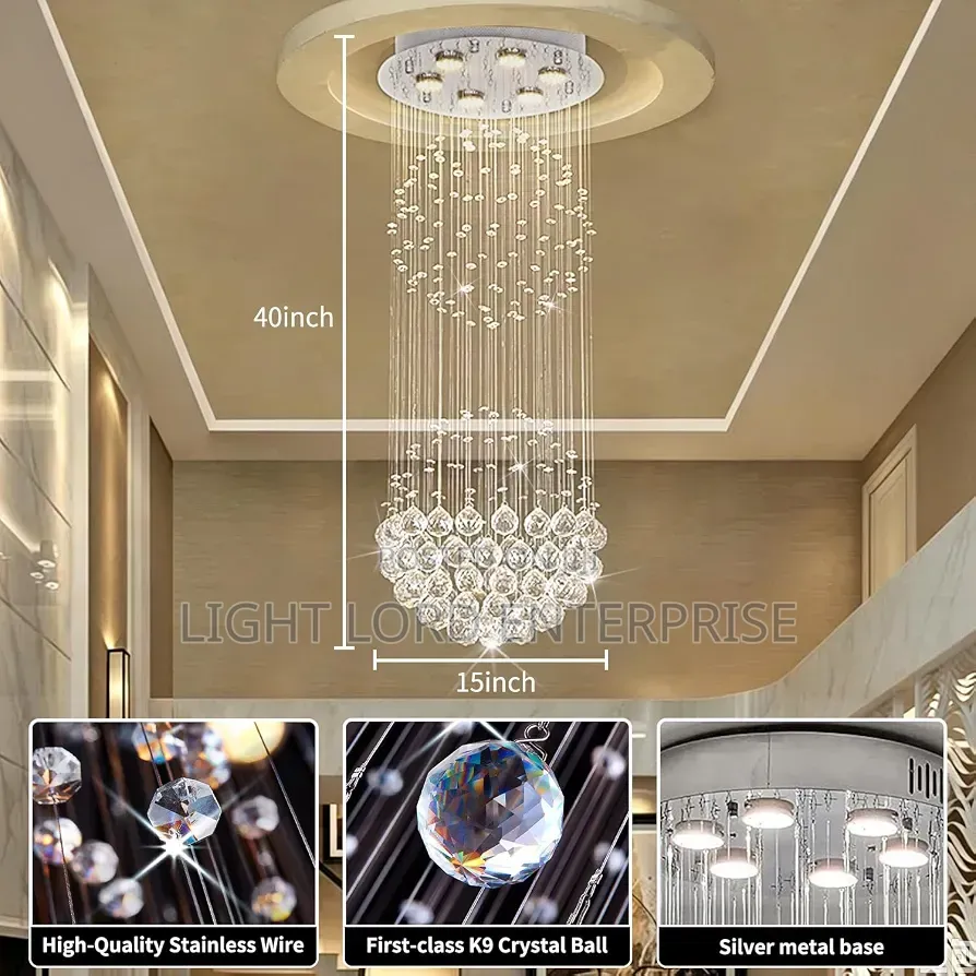 Large Hall Base Led Chandelier Light