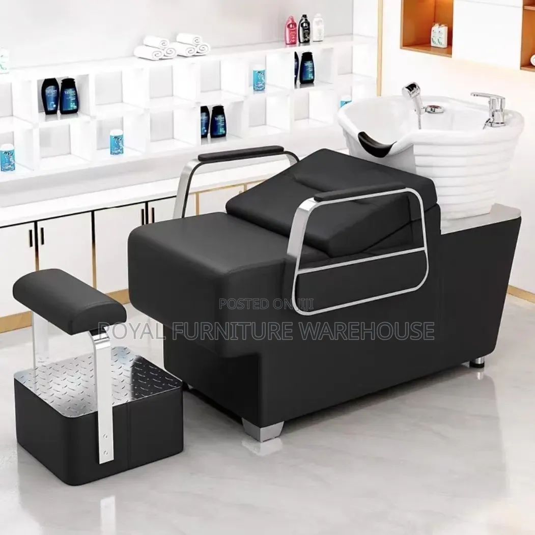 Semi-Reclining Salon Shampoo Backwash Unit and Chair Set
