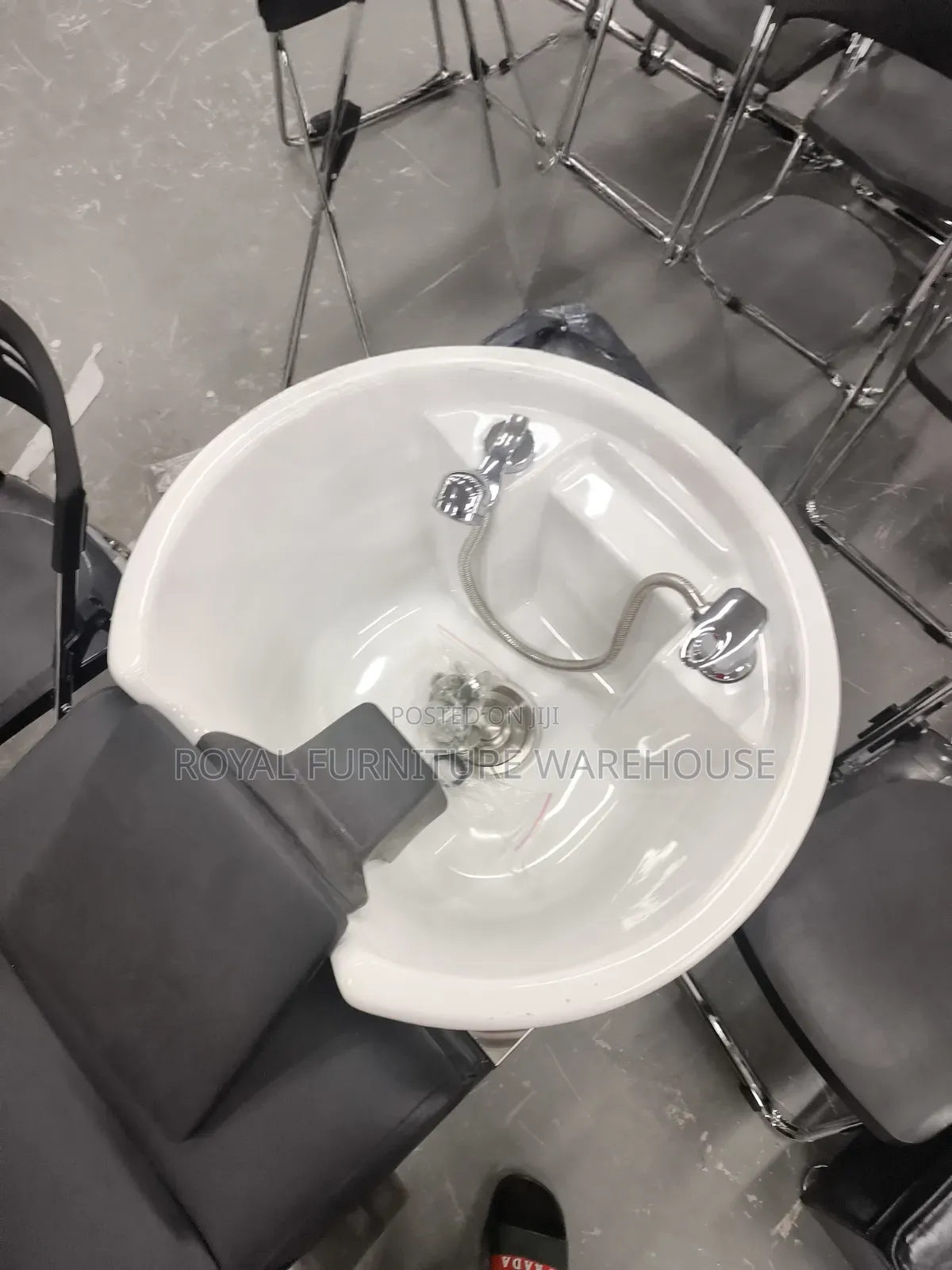 Semi-Reclining Salon Shampoo Backwash Unit and Chair Set