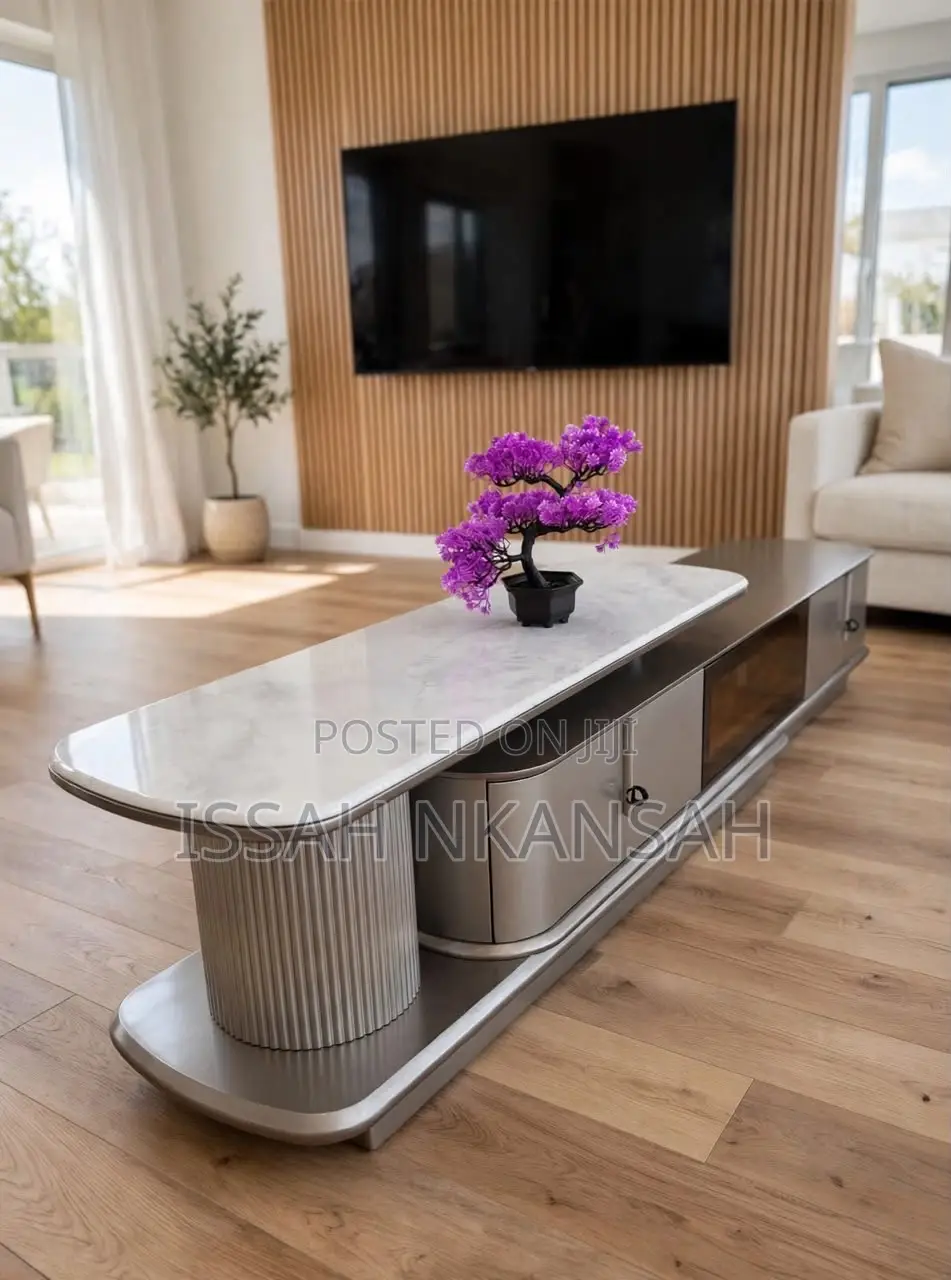 Oval Marble TVs Stand