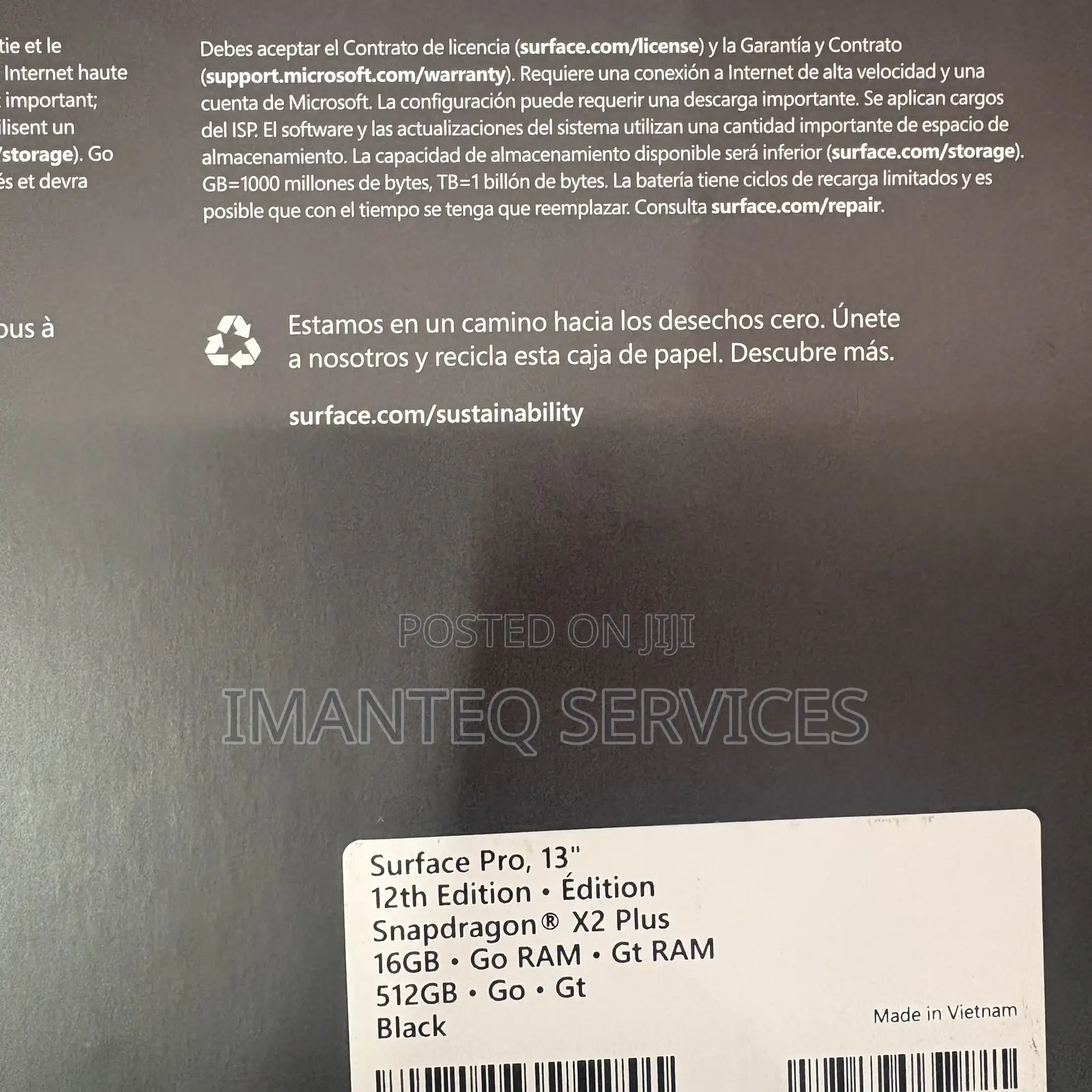 New Laptop Microsoft Surface Pro Copilot+ PC 12 16GB SSD 512GB