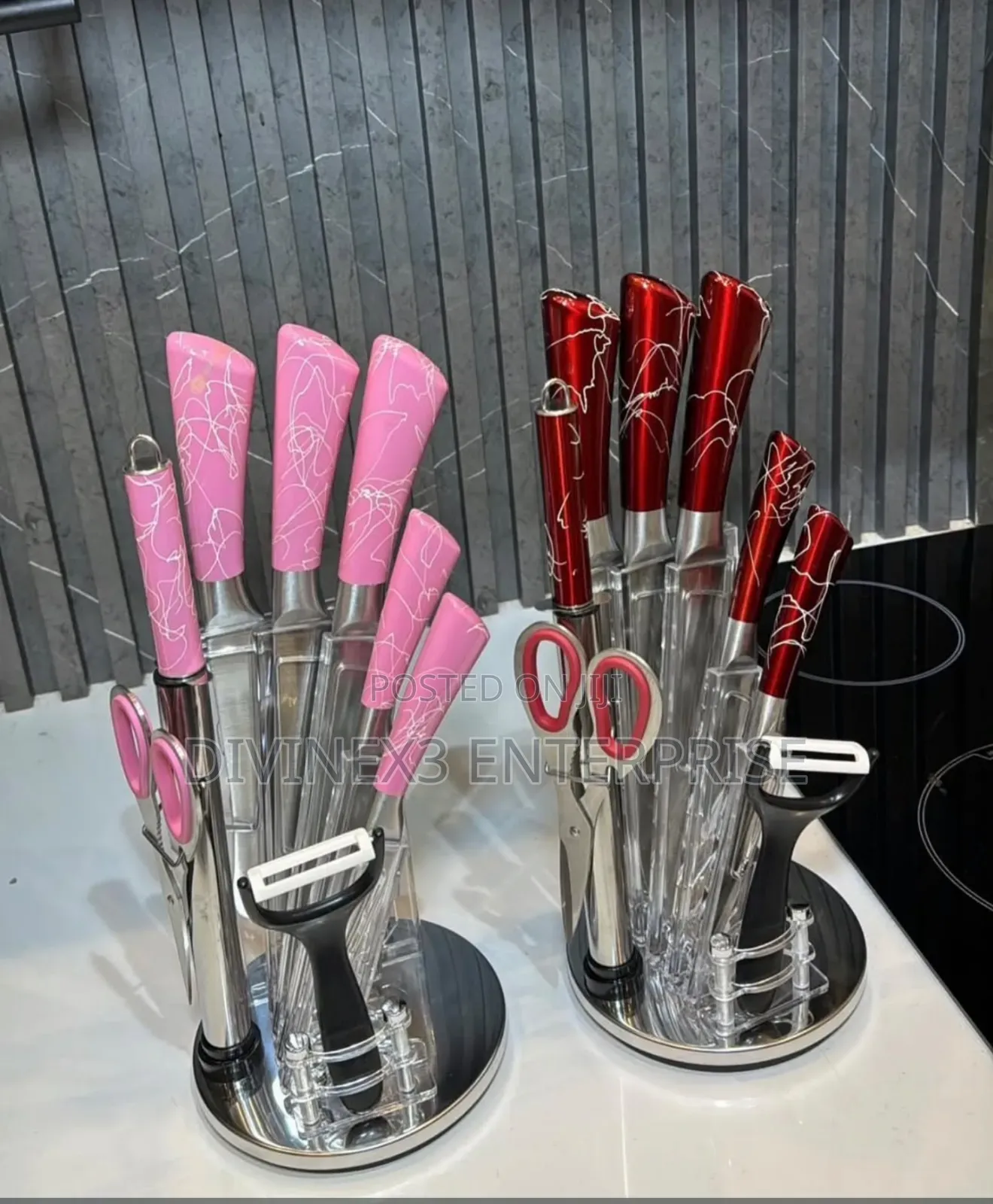 9-Piece Kitchen Knife Set With Peeler