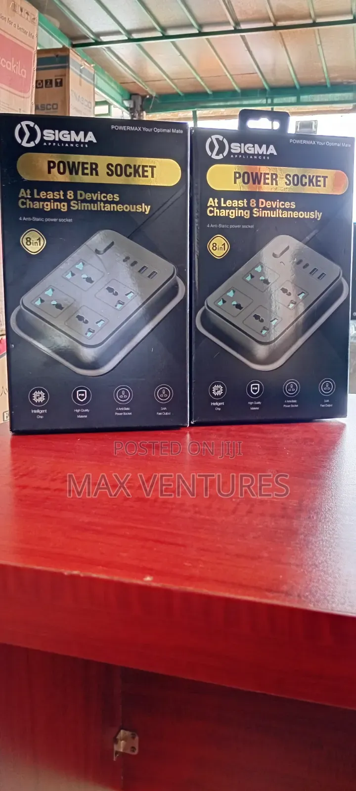 Sigma 8-in-1 Power Strip With 4 Anti-Static Sockets