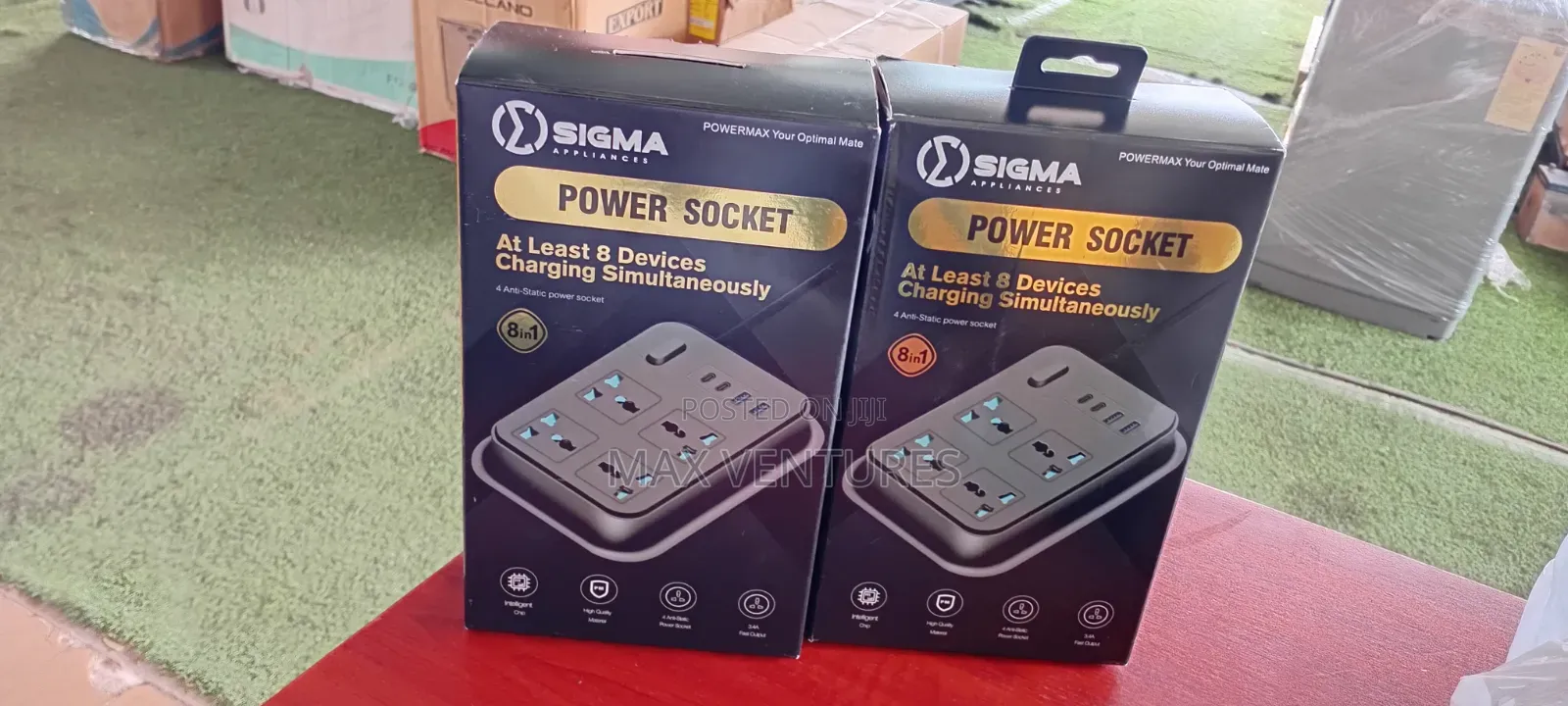 Sigma 8-in-1 Power Strip With 4 Anti-Static Sockets