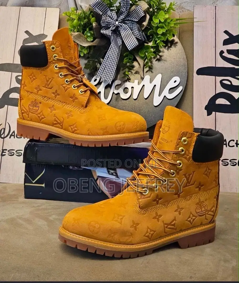Original Louis Vuitton Timberland Boots Suede Brown