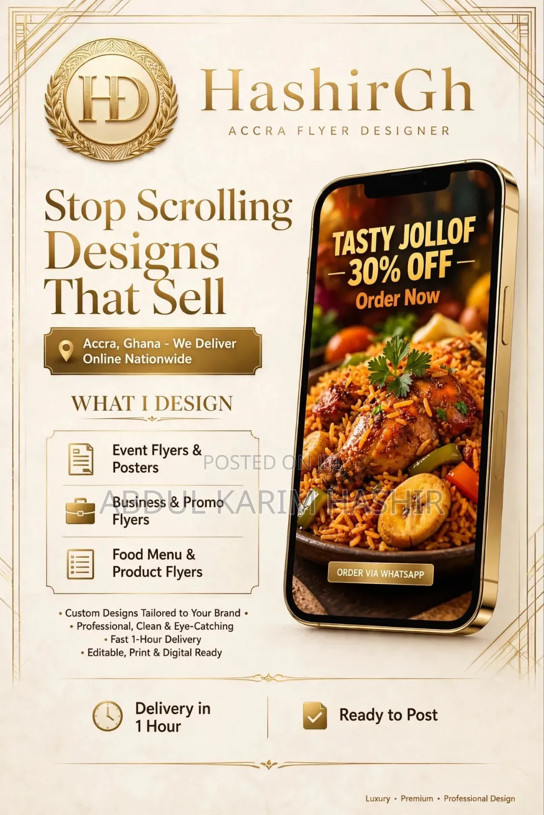 Luxury Flyer & Logo Design - Digital Delivery via WhatsApp