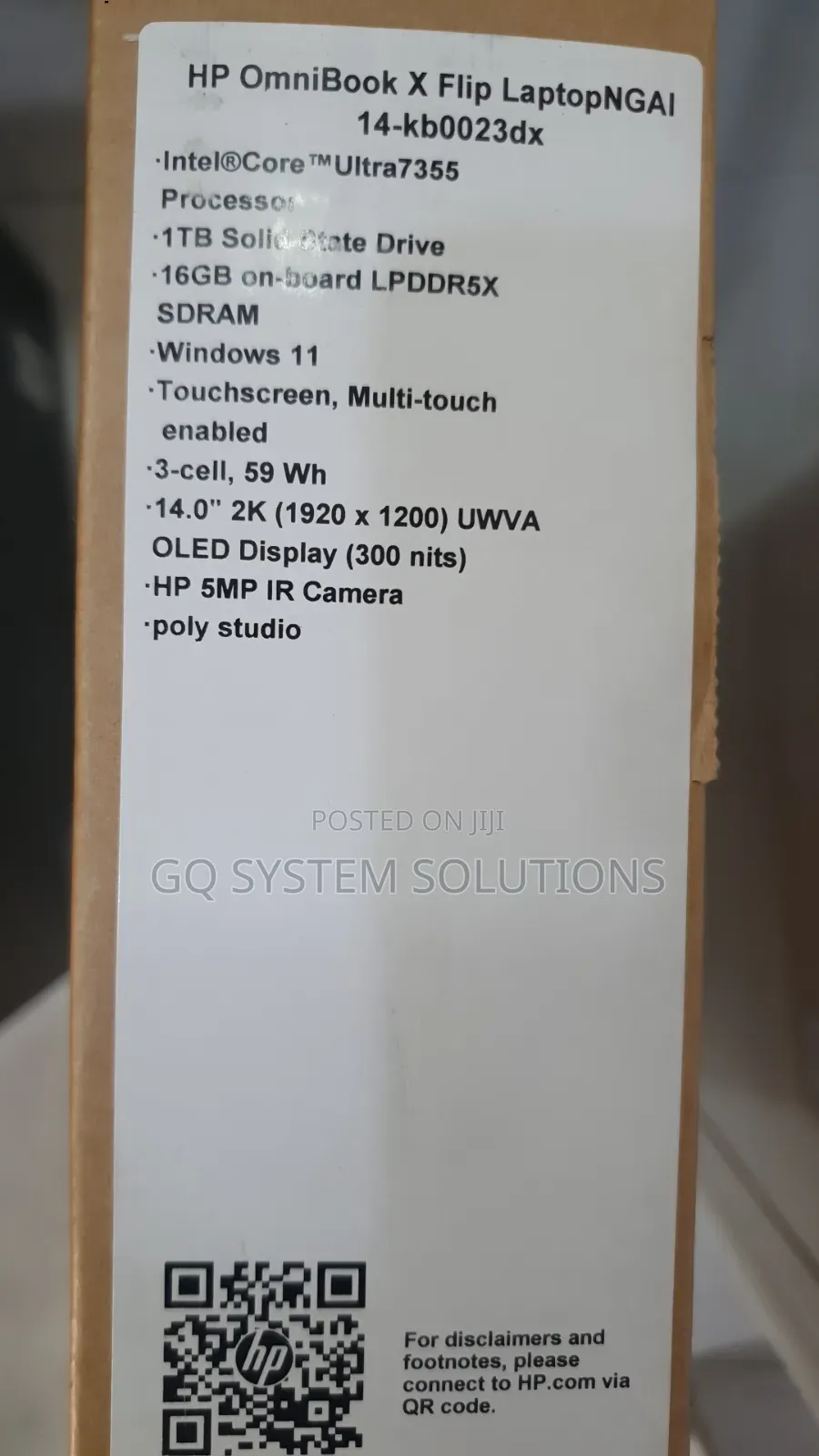 New Laptop HP OmniBook X Flip 14" 16GB Intel Core Ultra 7 SSD 1T