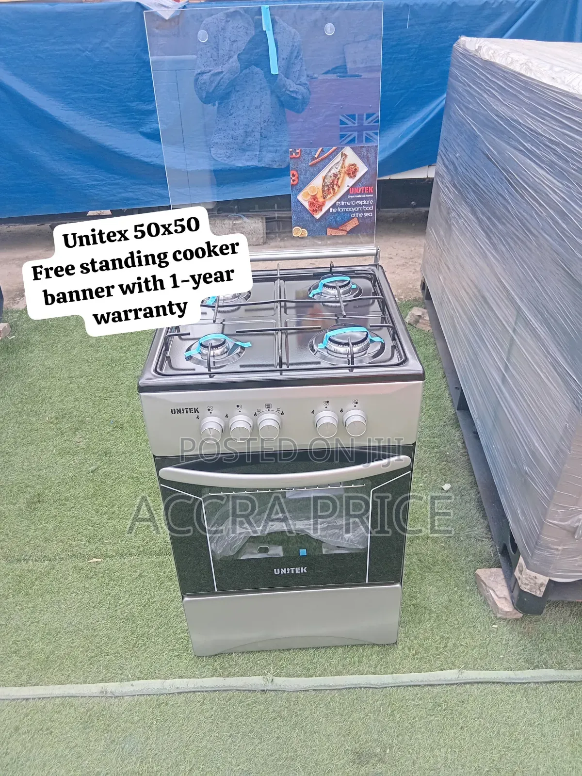 Unitek 50x50 Premium 4-Burner Gas Cooker With Oven Hotplate