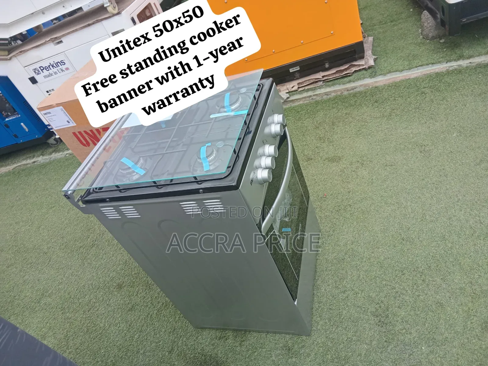 Unitek 50x50 Deluxe Gas Cooker – 4 Powerful Burners, Large Oven