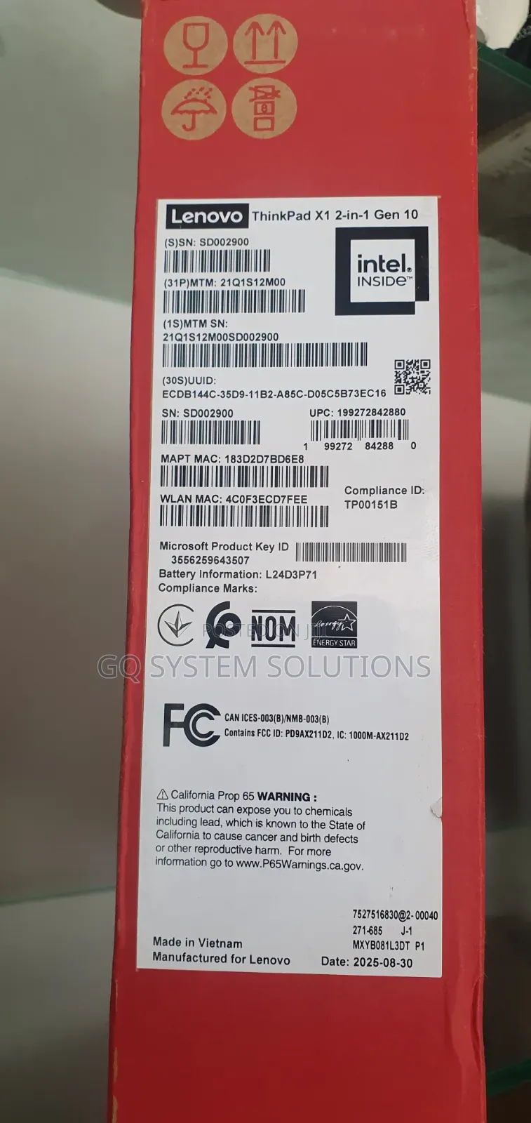 New Laptop Lenovo ThinkPad X1 16GB Intel Core Ultra 7 SSD 1T