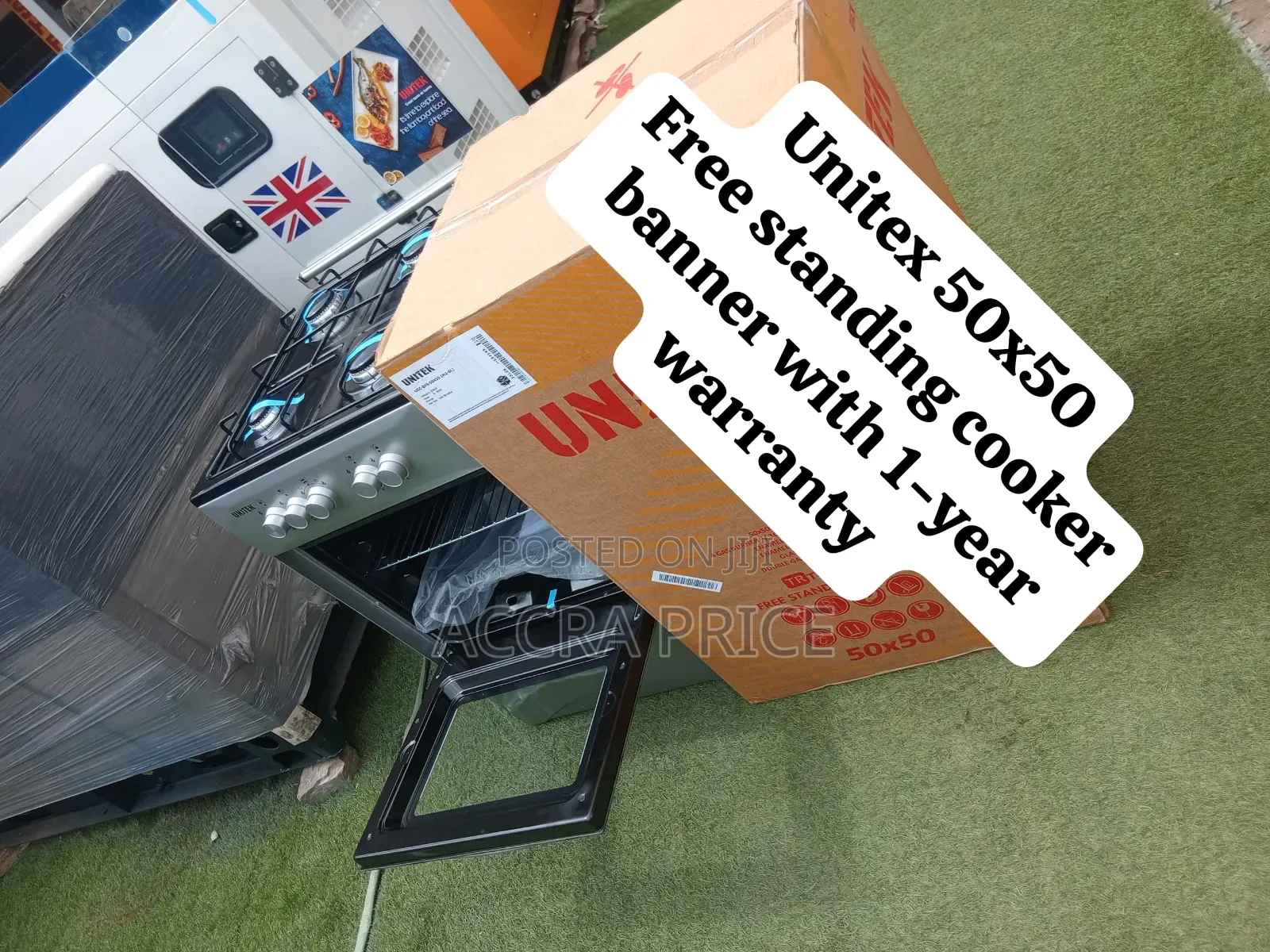 Brand New Unitek 50x50 Gas Stove 4 Burners With Oven – Affordable