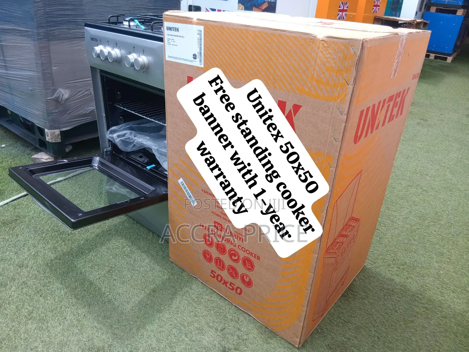 Brand New Unitek 50x50 Gas Stove 4 Burners With Oven – Affordable