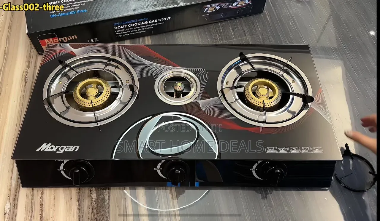 Morgan 3 Burner Glass Top Gas Stove