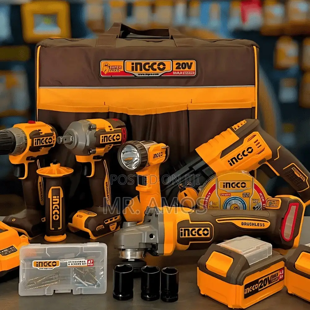 5 PCs Industrial Cordless Combo With 50+ Accessories Incl. - CKLI2058