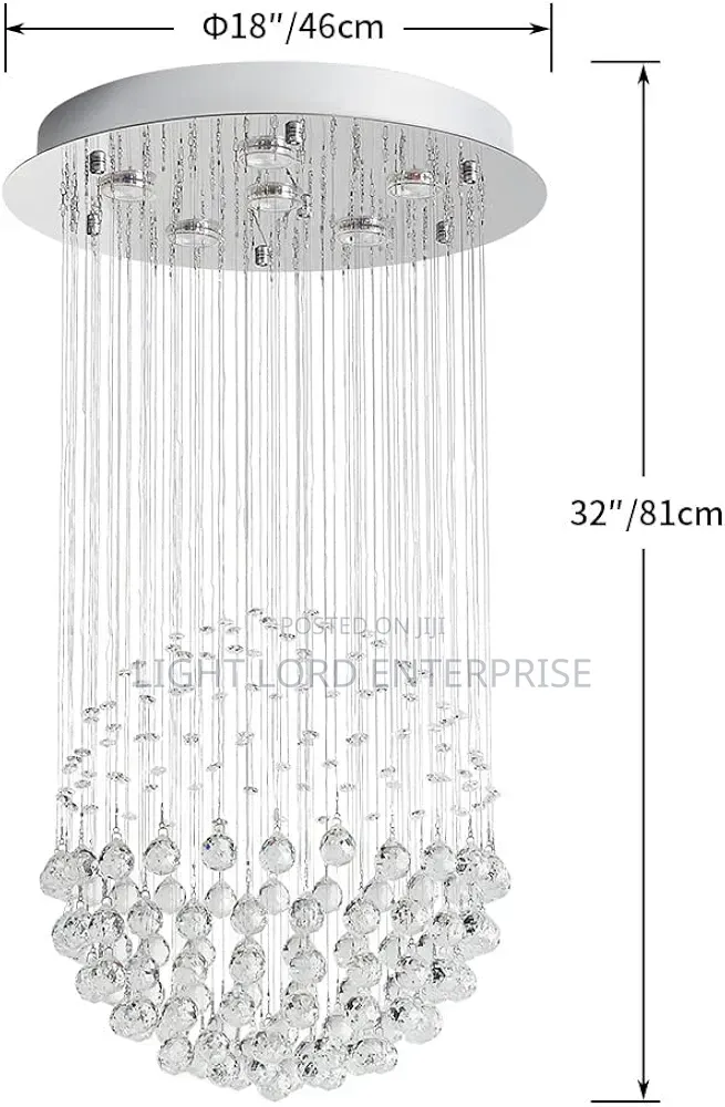 Single Ball Water Dropping Chandelier