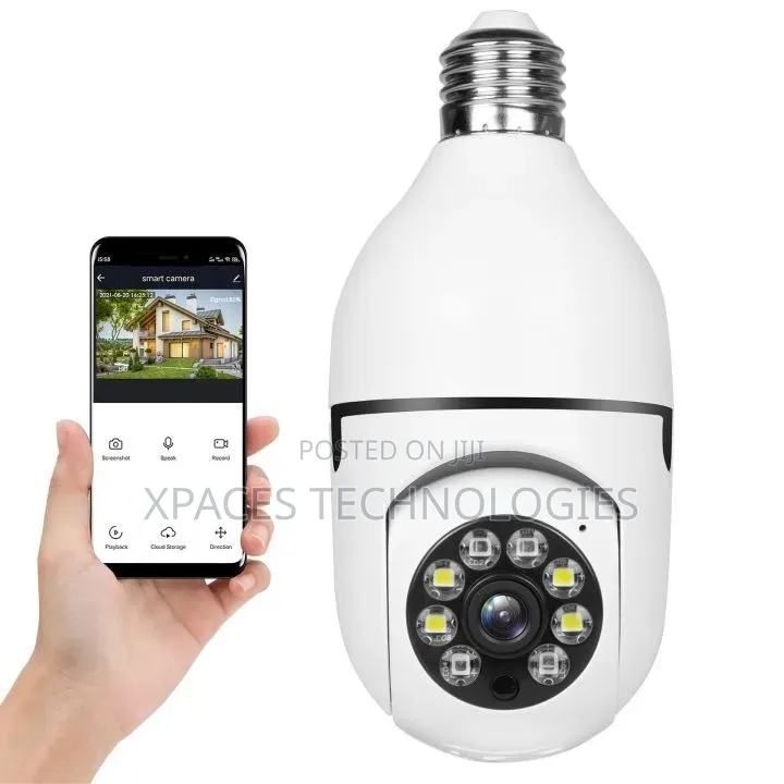 2mp Wireless PTZ Bulb Camera With Two Way Audio, V380 Pro