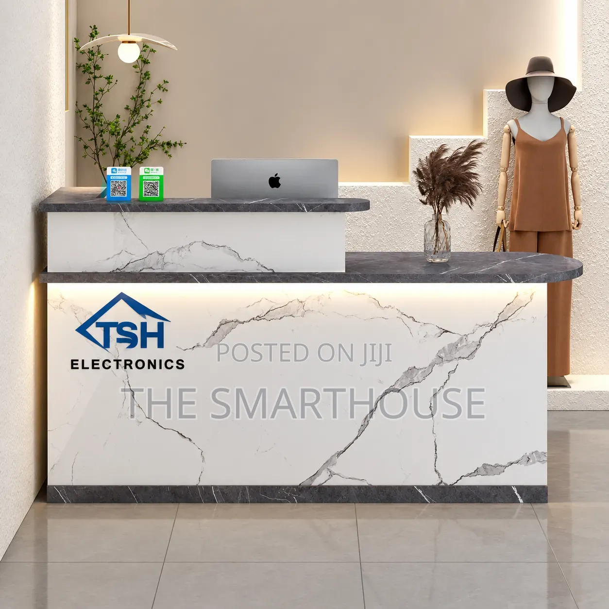 Modern Marble Reception Desk – (Table Size - 150cm)