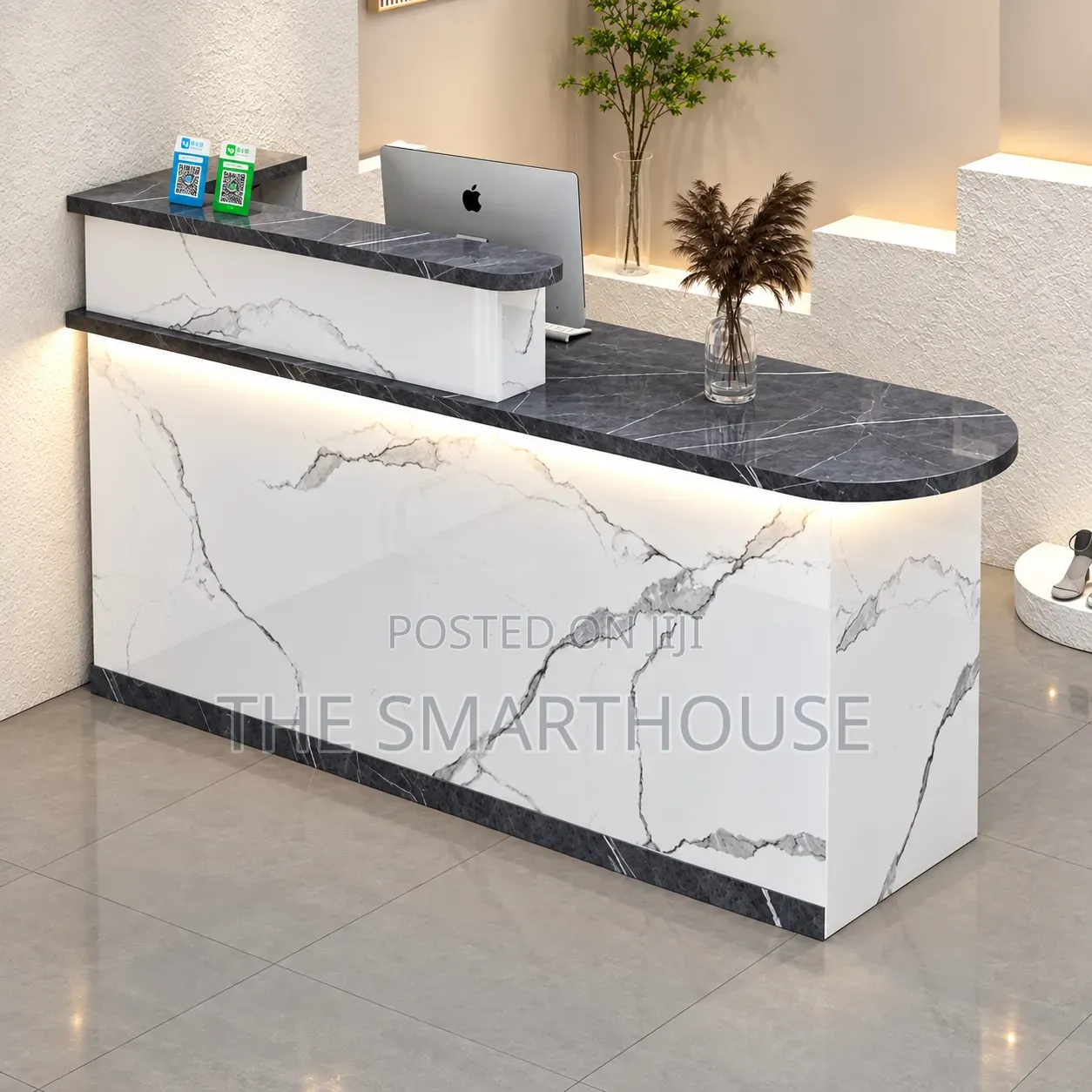 Modern Marble Reception Desk – (Table Size - 150cm)