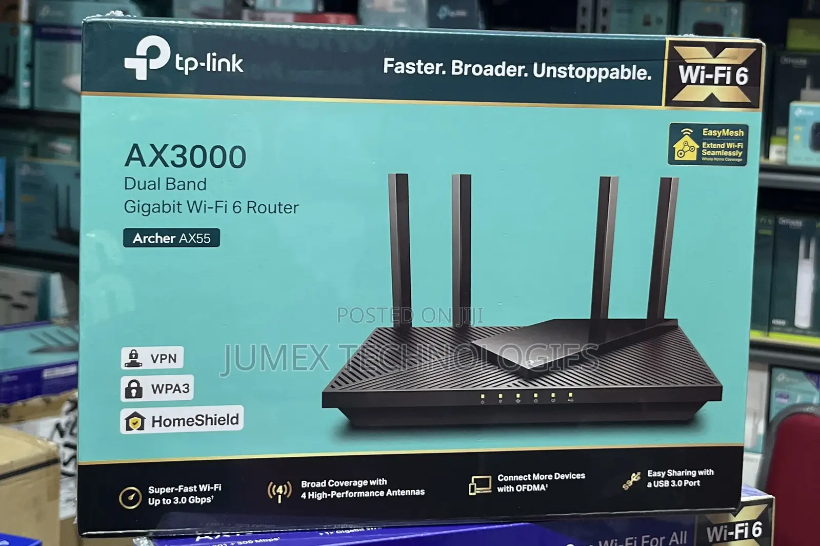 TP-Link AX3000 Dual Band Gigabit Wi-Fi 6 Router Archer AX55 EASY MESH