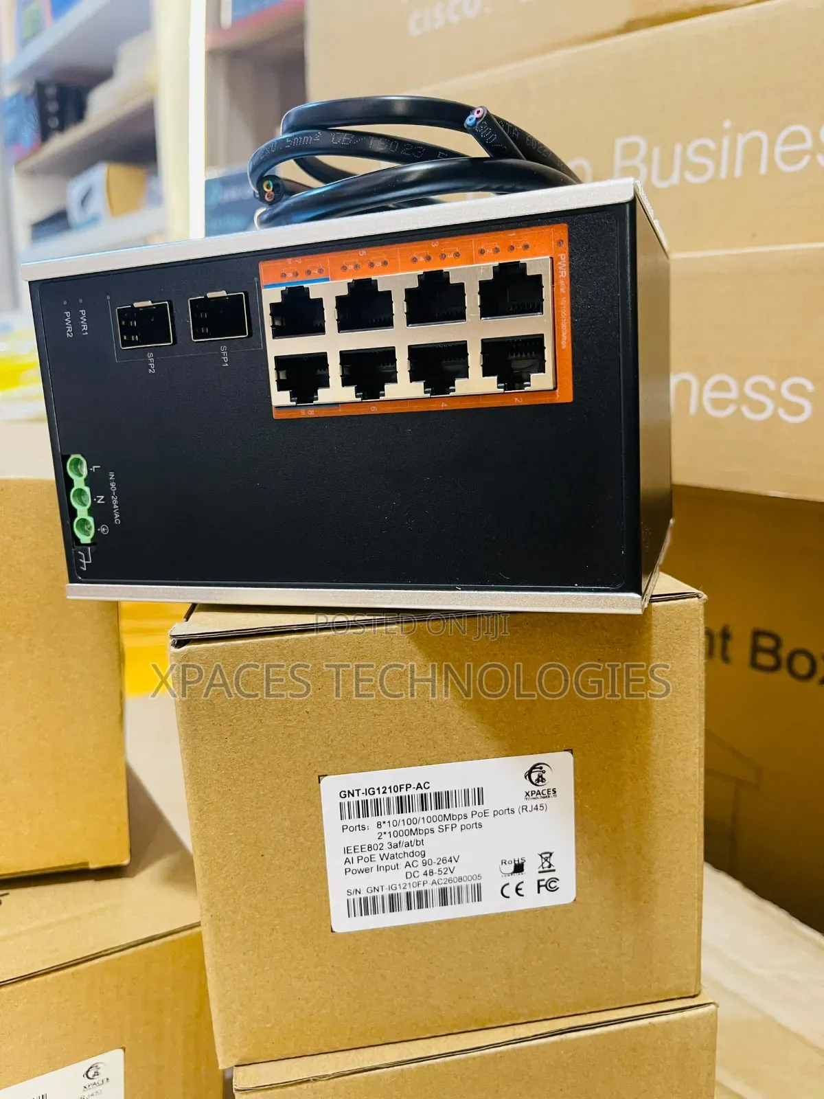 Xpaces 8+2SFP Port Gigabit PoE Industrial Switch Unmanage 130W
