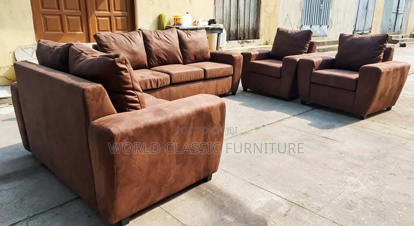 Sofa Set With Marble Coffee Table – Soft Velvet Fabric.