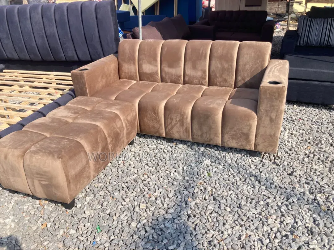 Modern Luxury Channel-Tufted Velvet Sectional Sofa Set