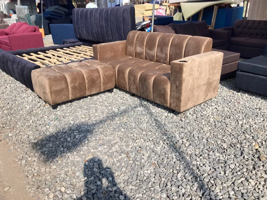 Modern Luxury Channel-Tufted Velvet Sectional Sofa Set