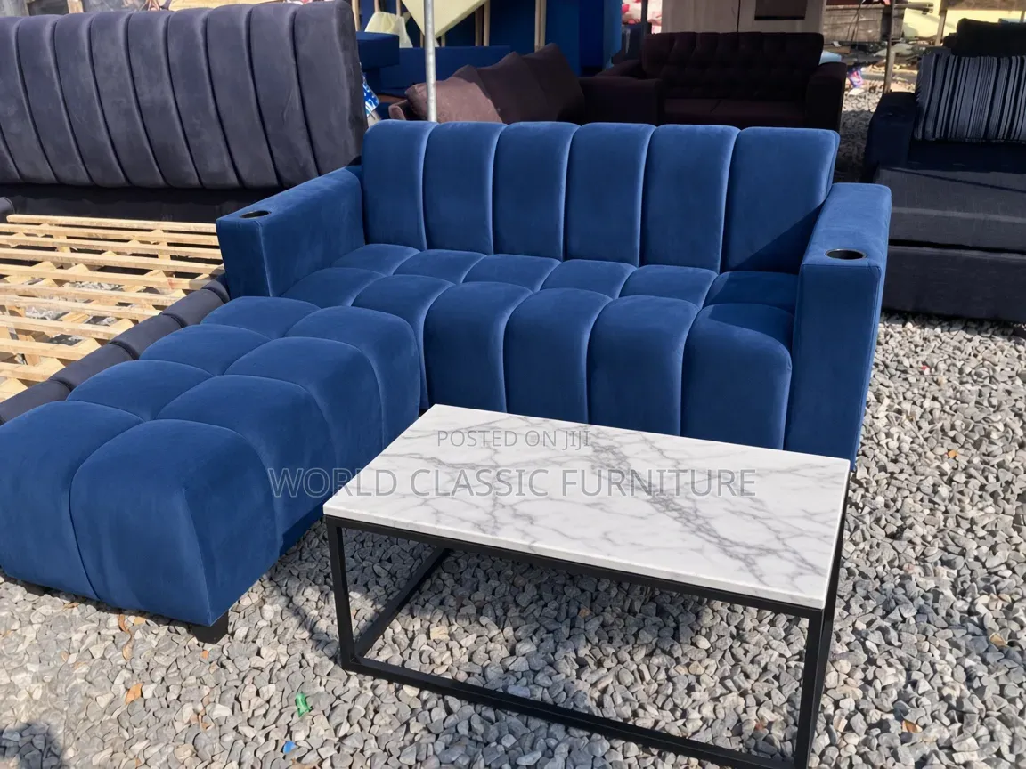 Modern Luxury Channel-Tufted Velvet Sectional Sofa Set