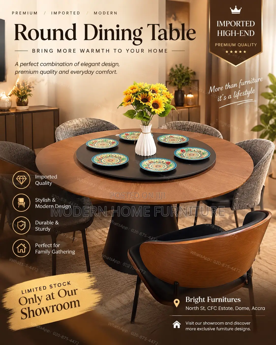 Luxury Round Dining Table | Imported | Premium Quality