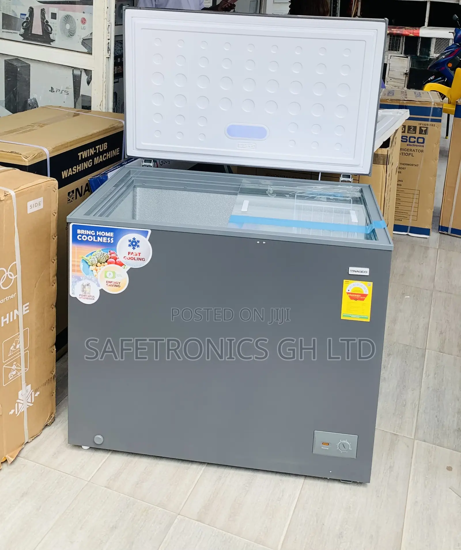 Long Quality (200Liters) Nasco Nas-250fl Grey Singledoor Freezer