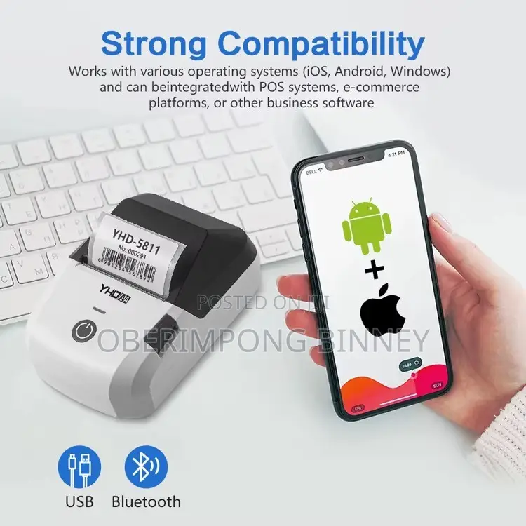 3 Inches Bluetooth and USB Label Printer