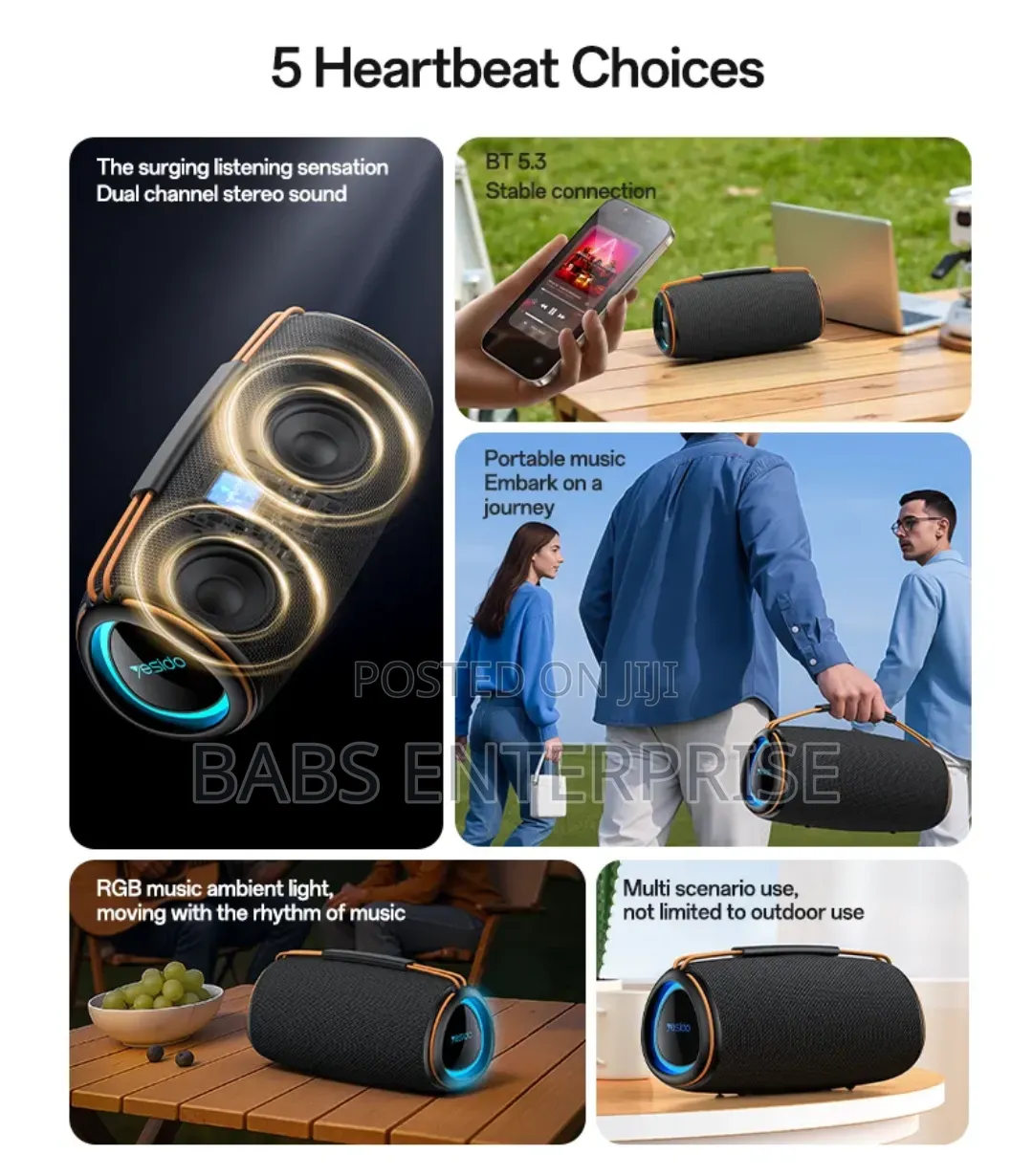Yesido YSW38 30W Wireless RGB Bluetooth Speaker