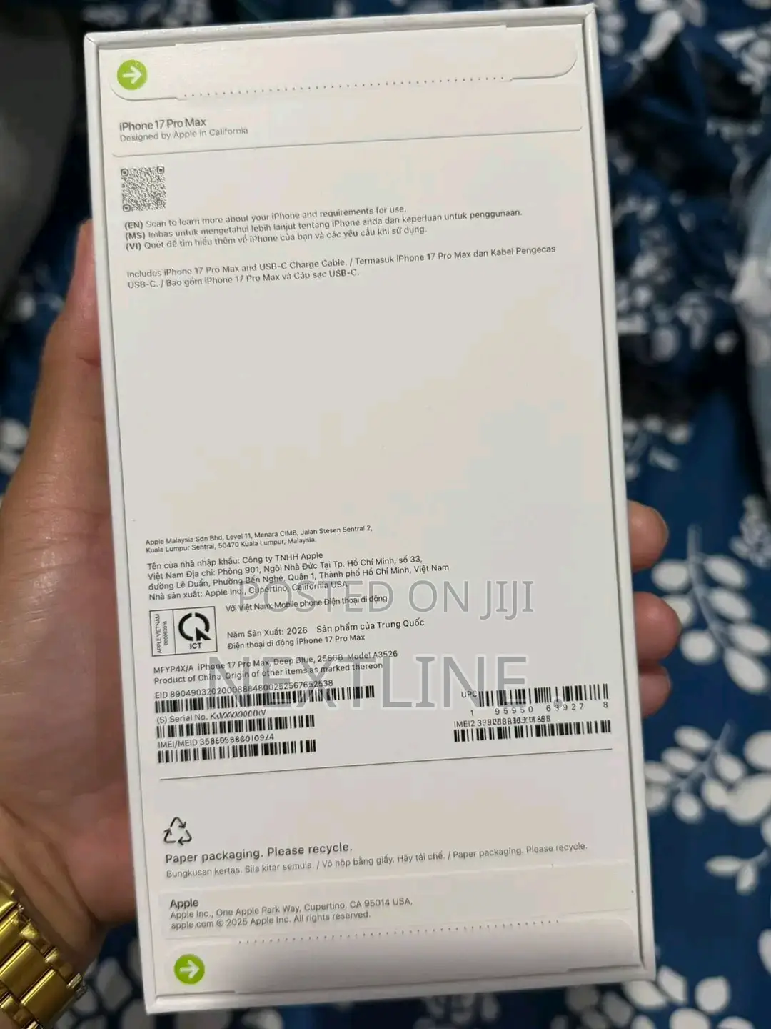 New Apple iPhone 17 Pro Max 1 TB Blue