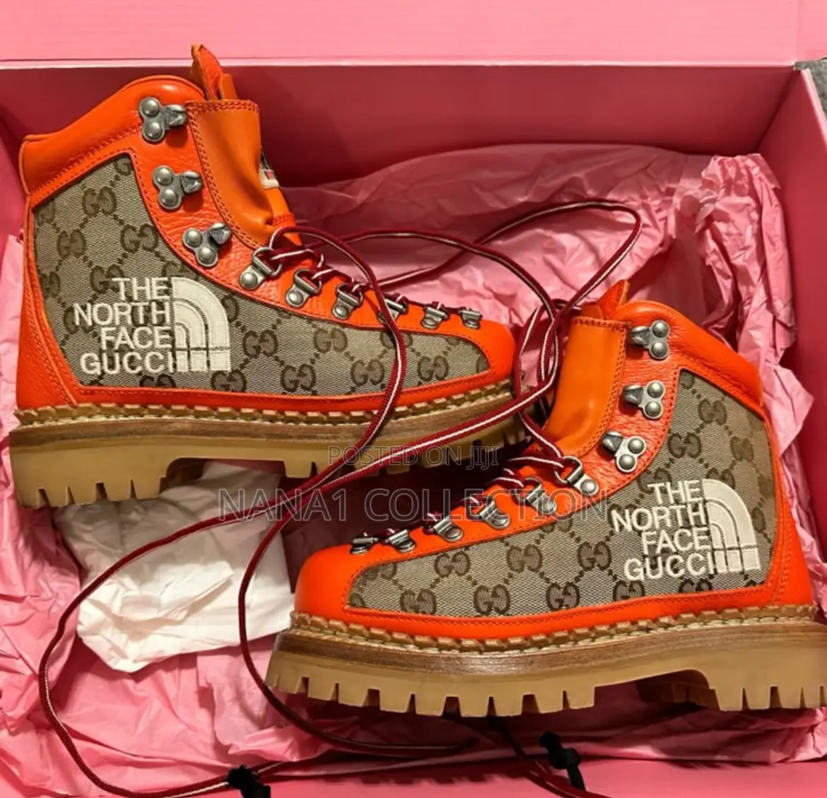 The North Face X Gucci Hiking Boots “Black/Orange Color