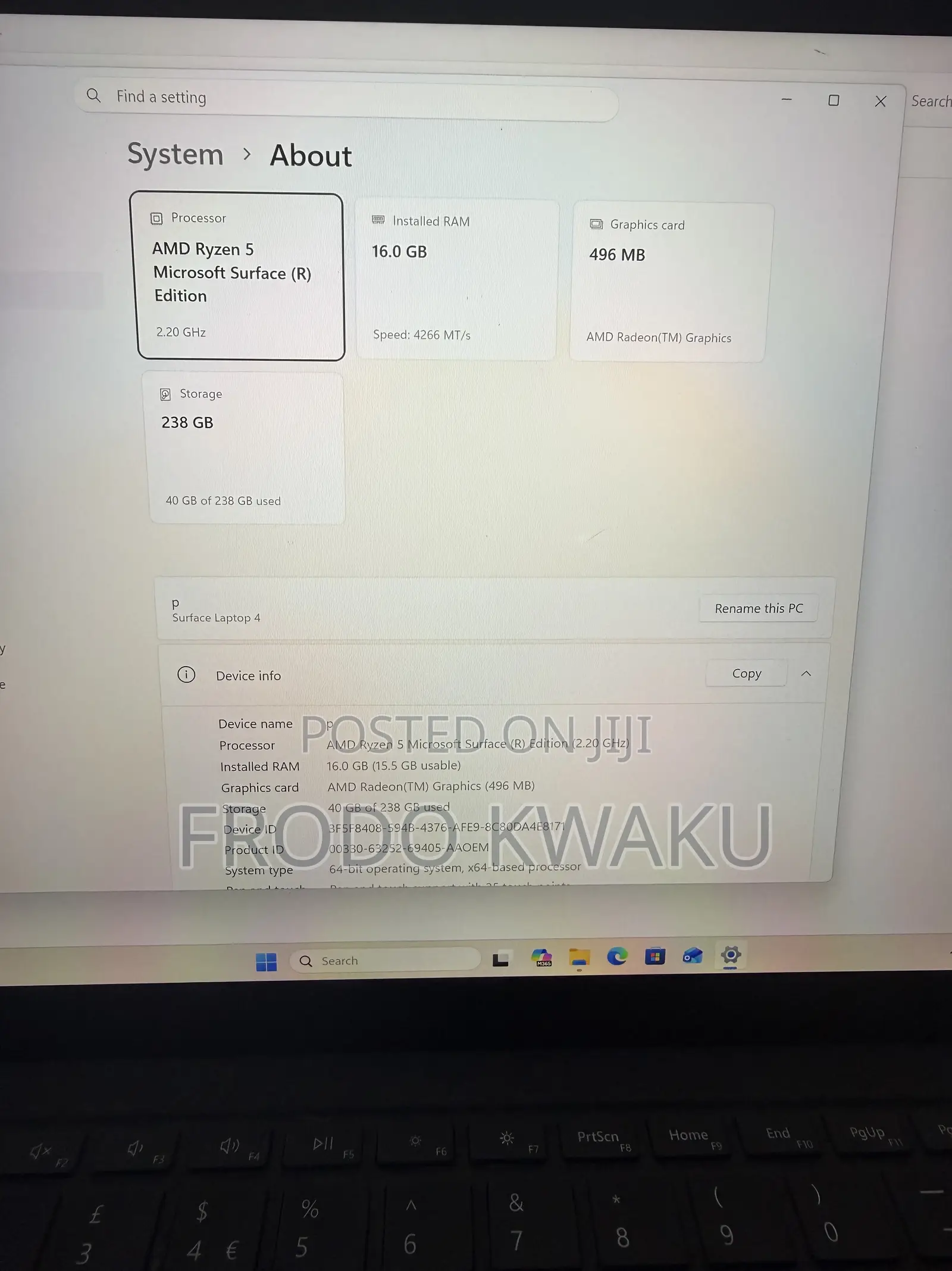 New Laptop Microsoft Surface Laptop 4 16GB AMD Ryzen 5 SSD 256GB